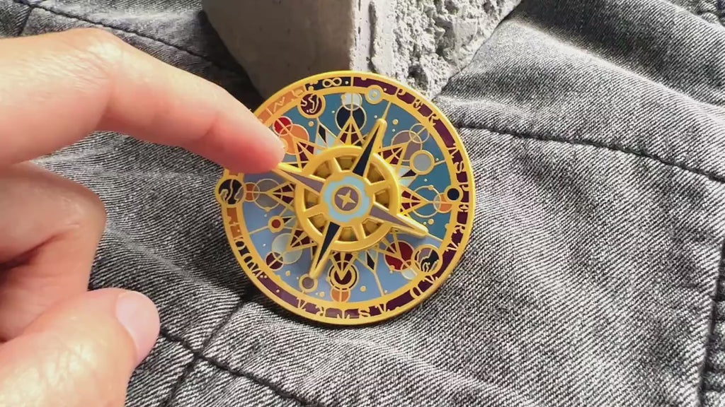 Celestial Compass Enamel Pin