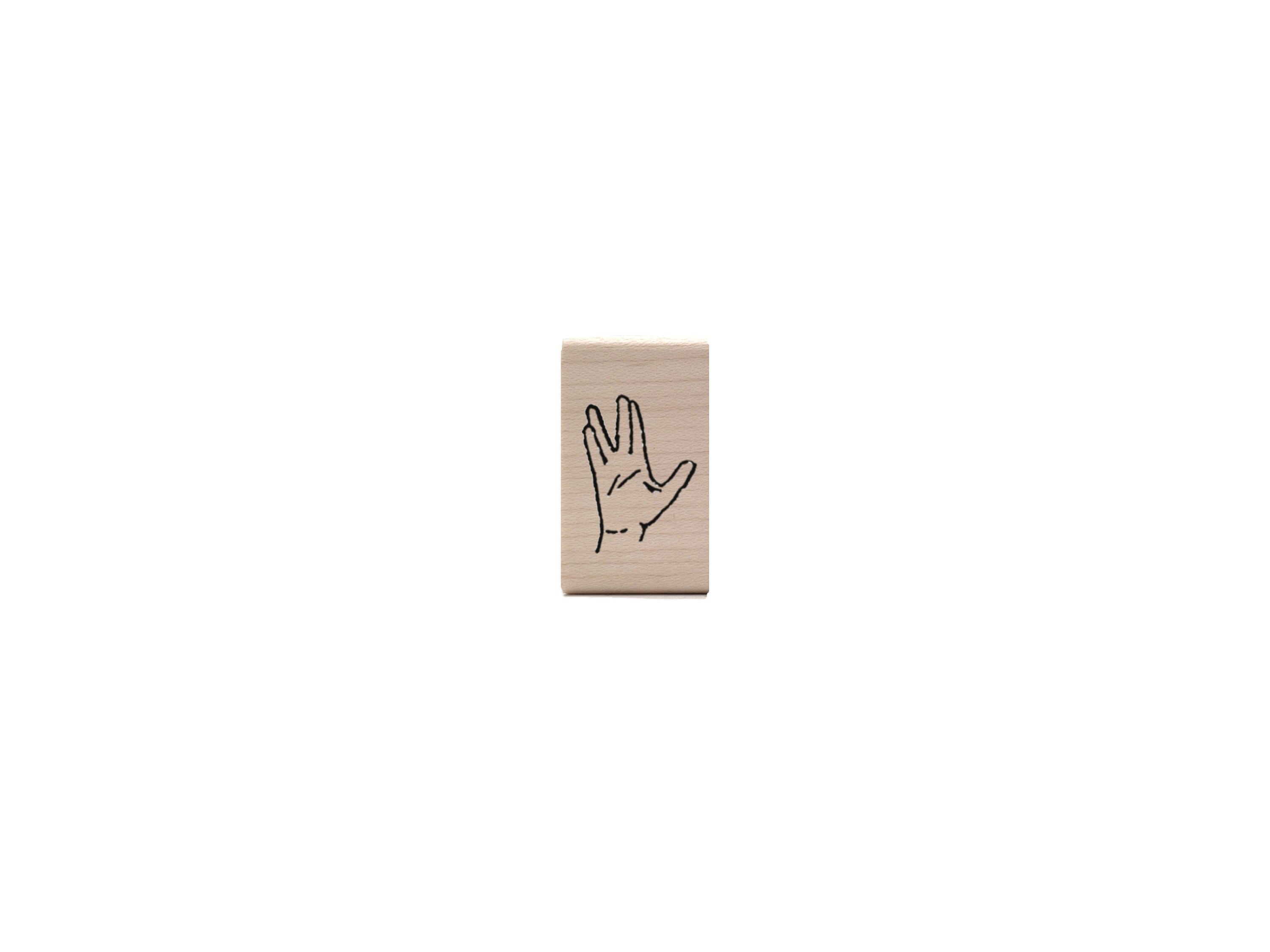 Spock Vulcan Salute Rubber Stamp - Long and Prosper Hand Stamp - Trek Party
