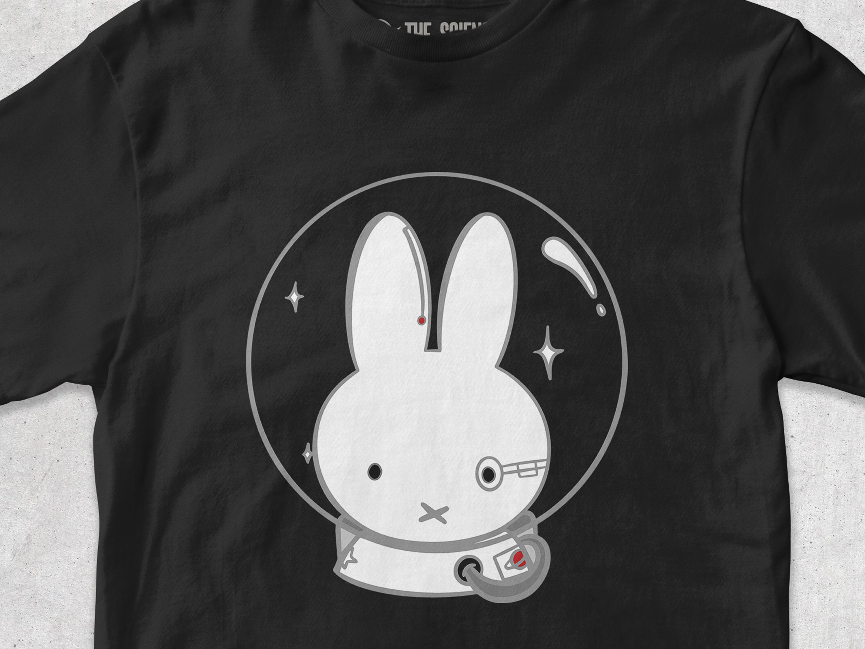 Borg Bunny T-Shirt - Minimalist / Futuristic Space Fashion - Kawaii Astronaut Tee
