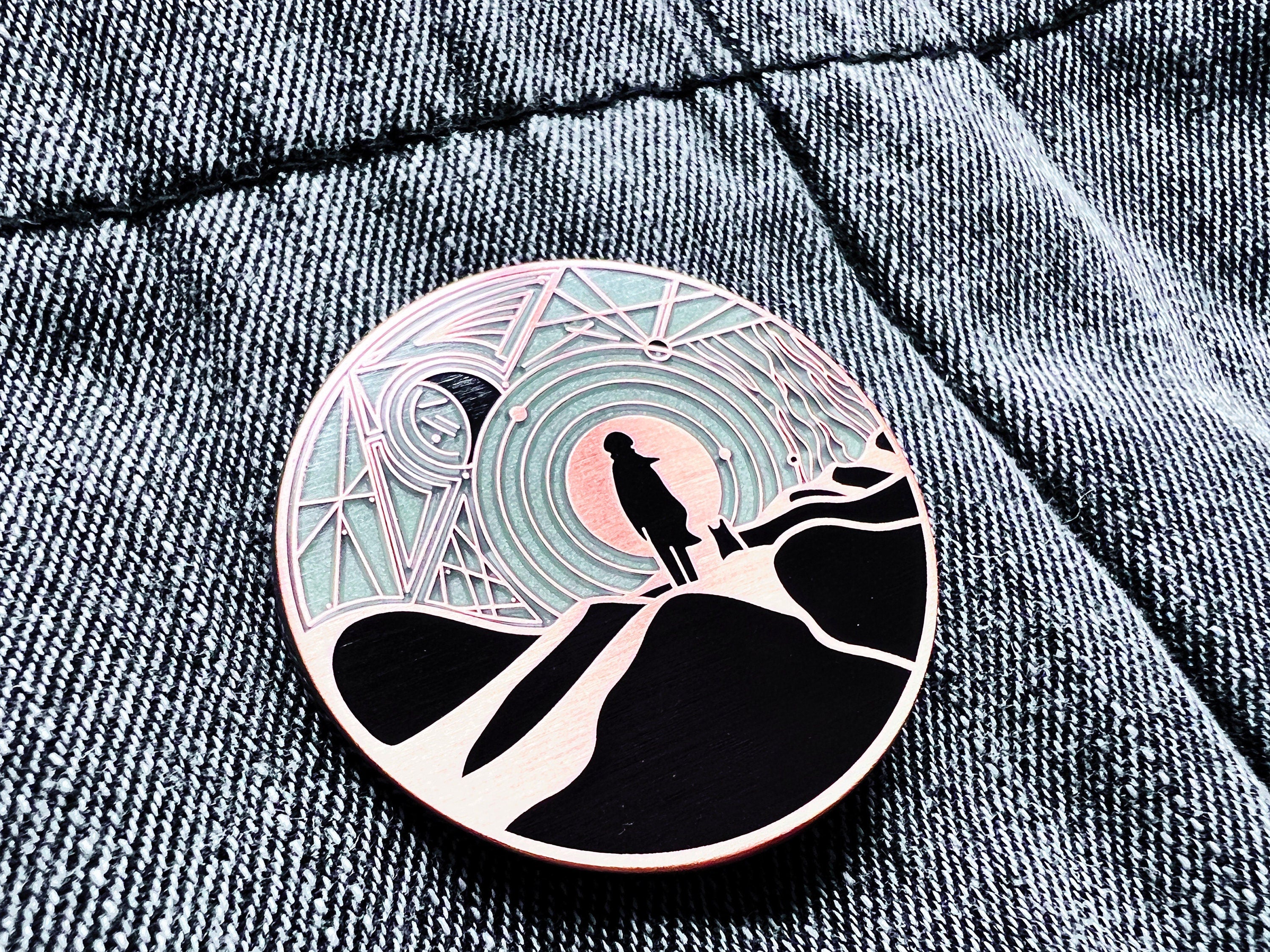 Child of the Dunes Copper Enamel Pin - Sci-Fi Dystopian Desert Lapel / Brooch Pin - Ancient Relic Badge - Void to Light