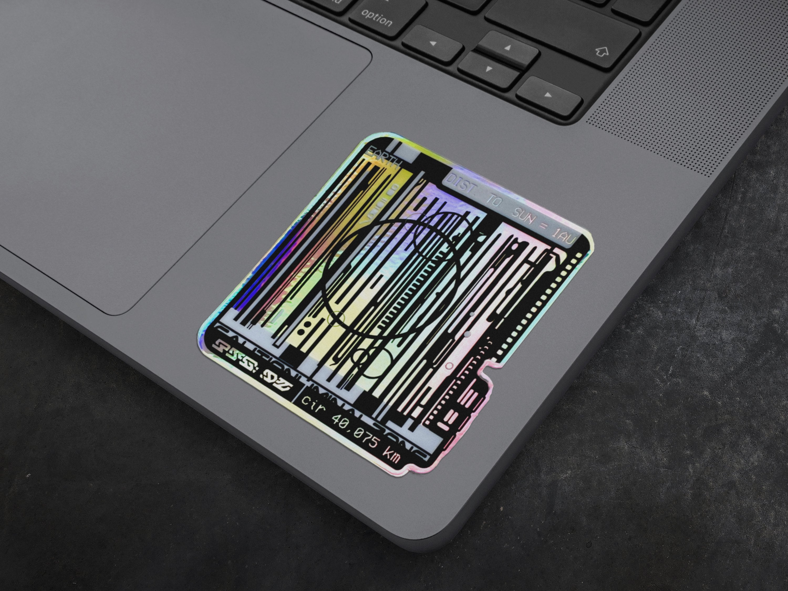 Astropunk Pass Key Holographic Vinyl Decal - Cyberpunk Laptop Sticker Gift - Futuristic Astronomy / Space Sci-Fi Water Bottle Decal