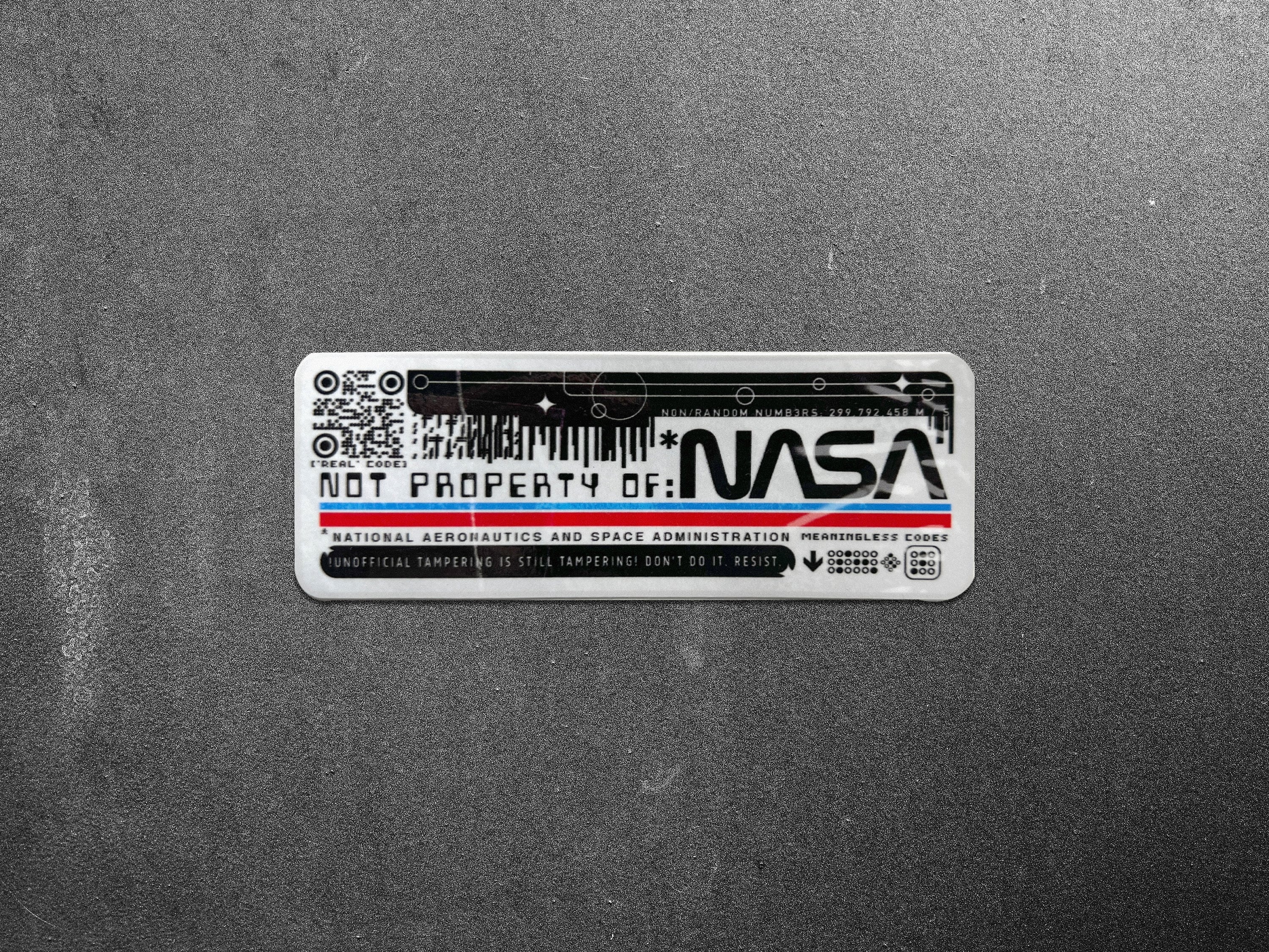 not NASA vinyl sticker laptop decal, we the sciencey sci-fi retrofuturistic design