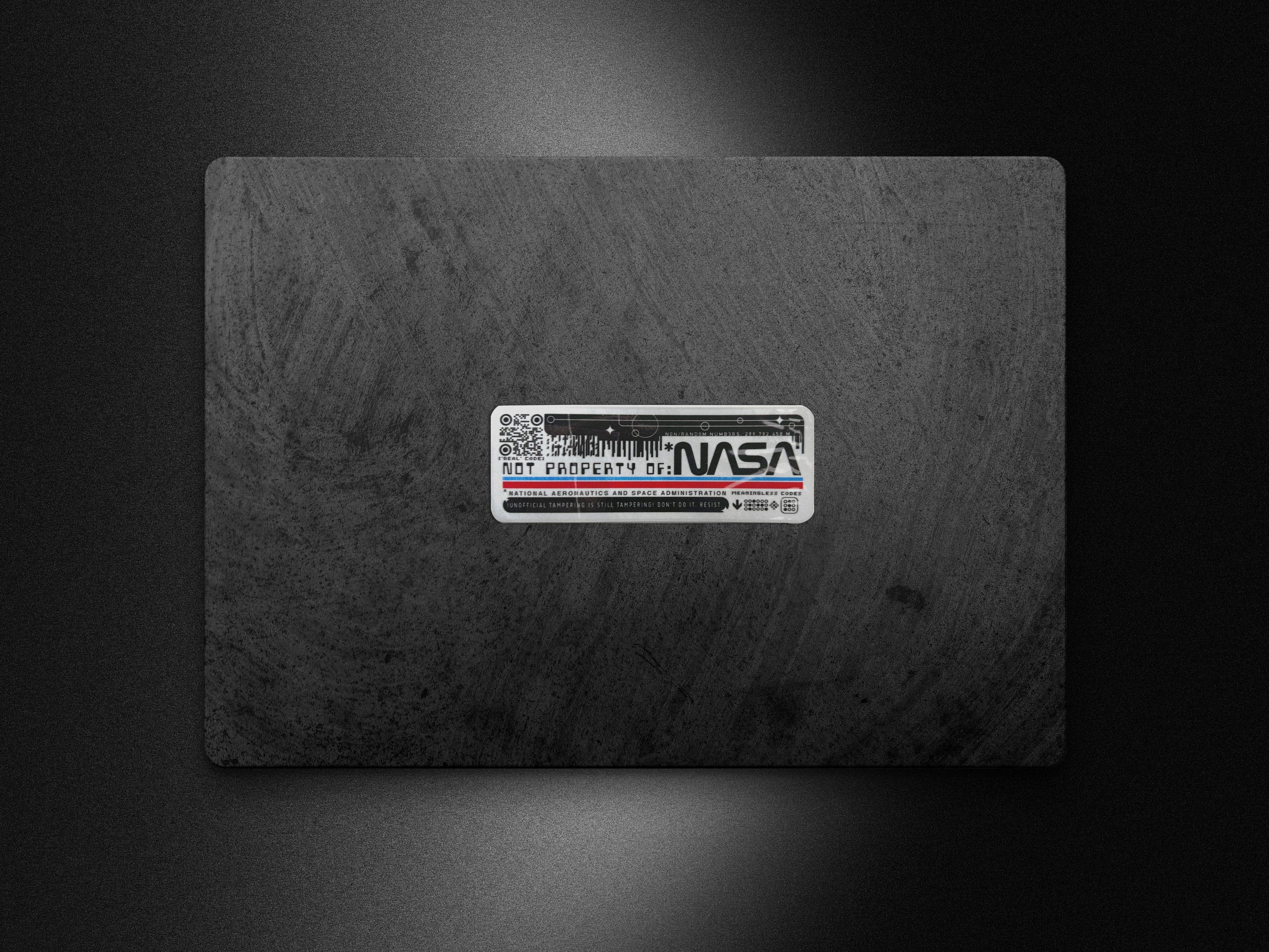not NASA vinyl sticker laptop decal, we the sciencey sci-fi retrofuturistic design