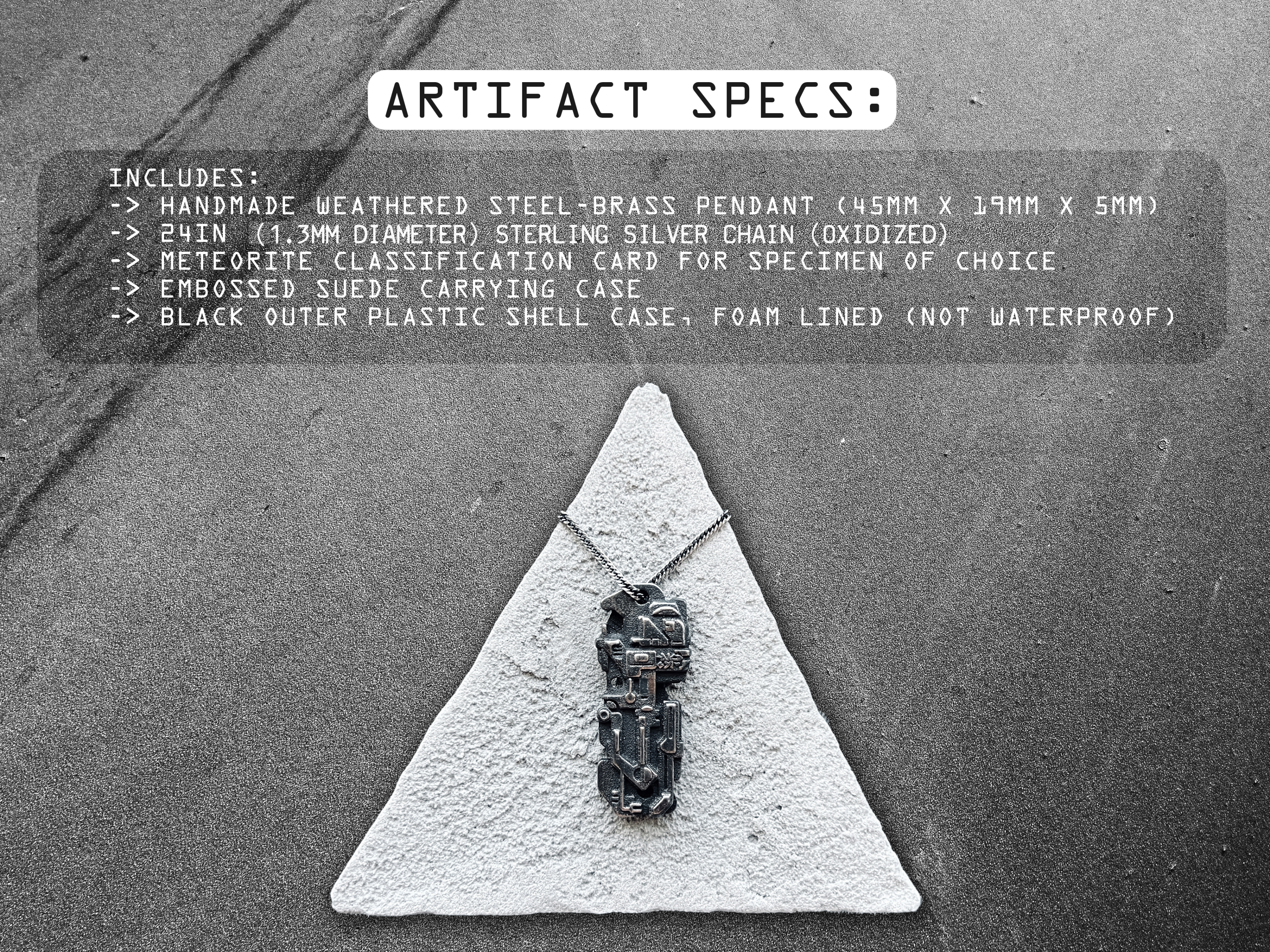 Reversible Meteorite Dust Monolith Pendant