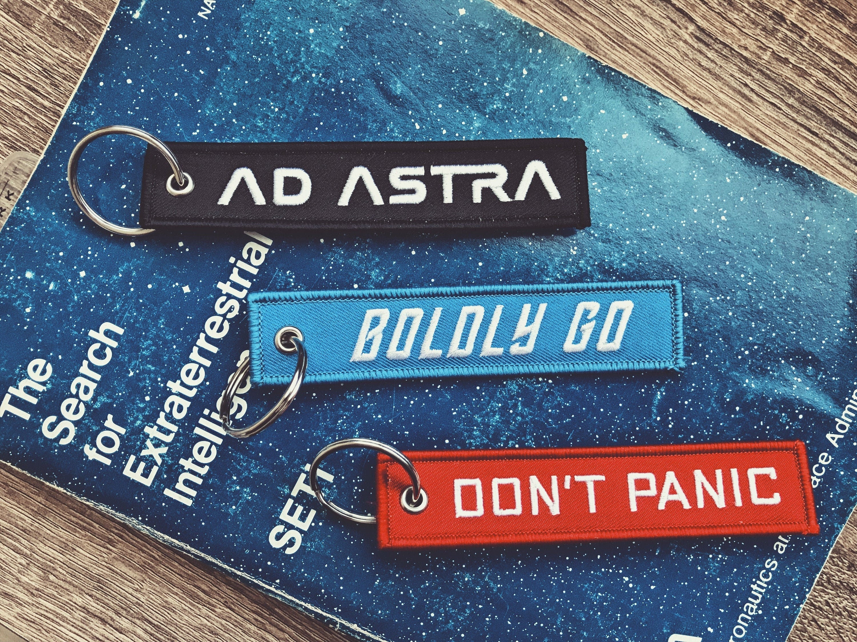 'Don't Panic' Flight Keychain