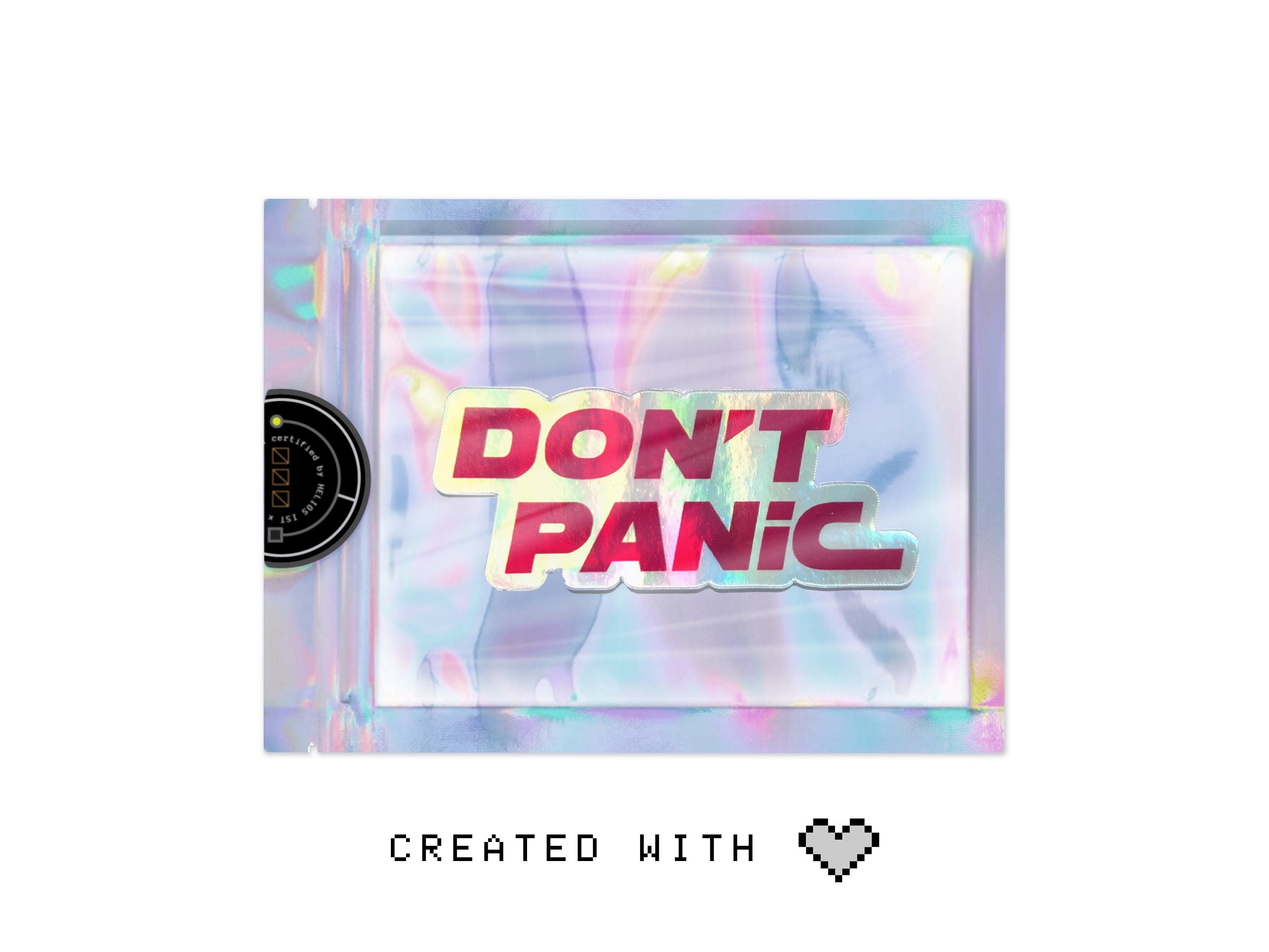 Holographic Don't Panic Decal