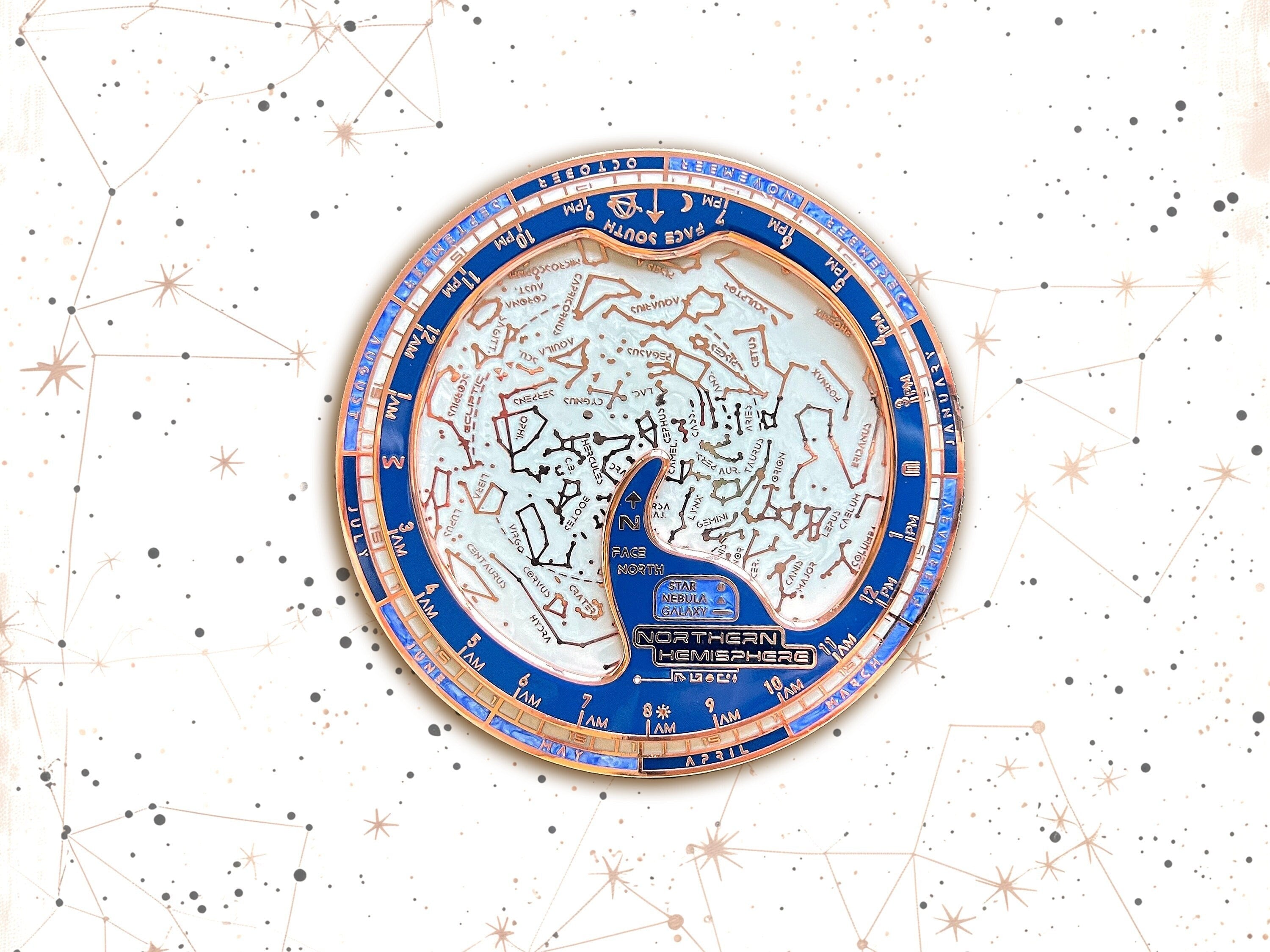 Copper Planisphere Enamel Pin