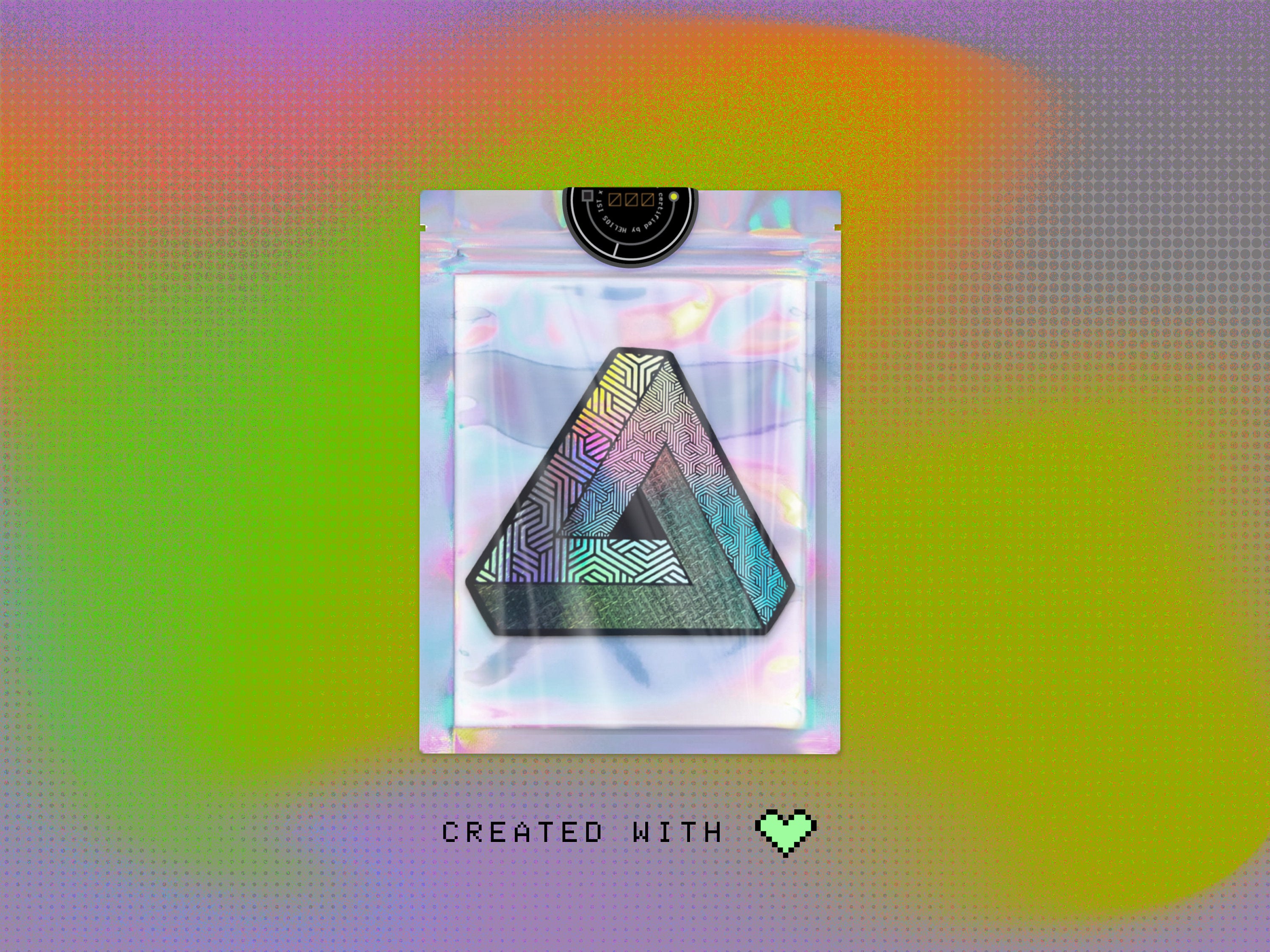 Penrose Triangle Cyberpunk Decal - Futuristic / Minimalist Holographic Sticker - Optical Illusion Math & Geometry Laptop Sticker by The Sciencey