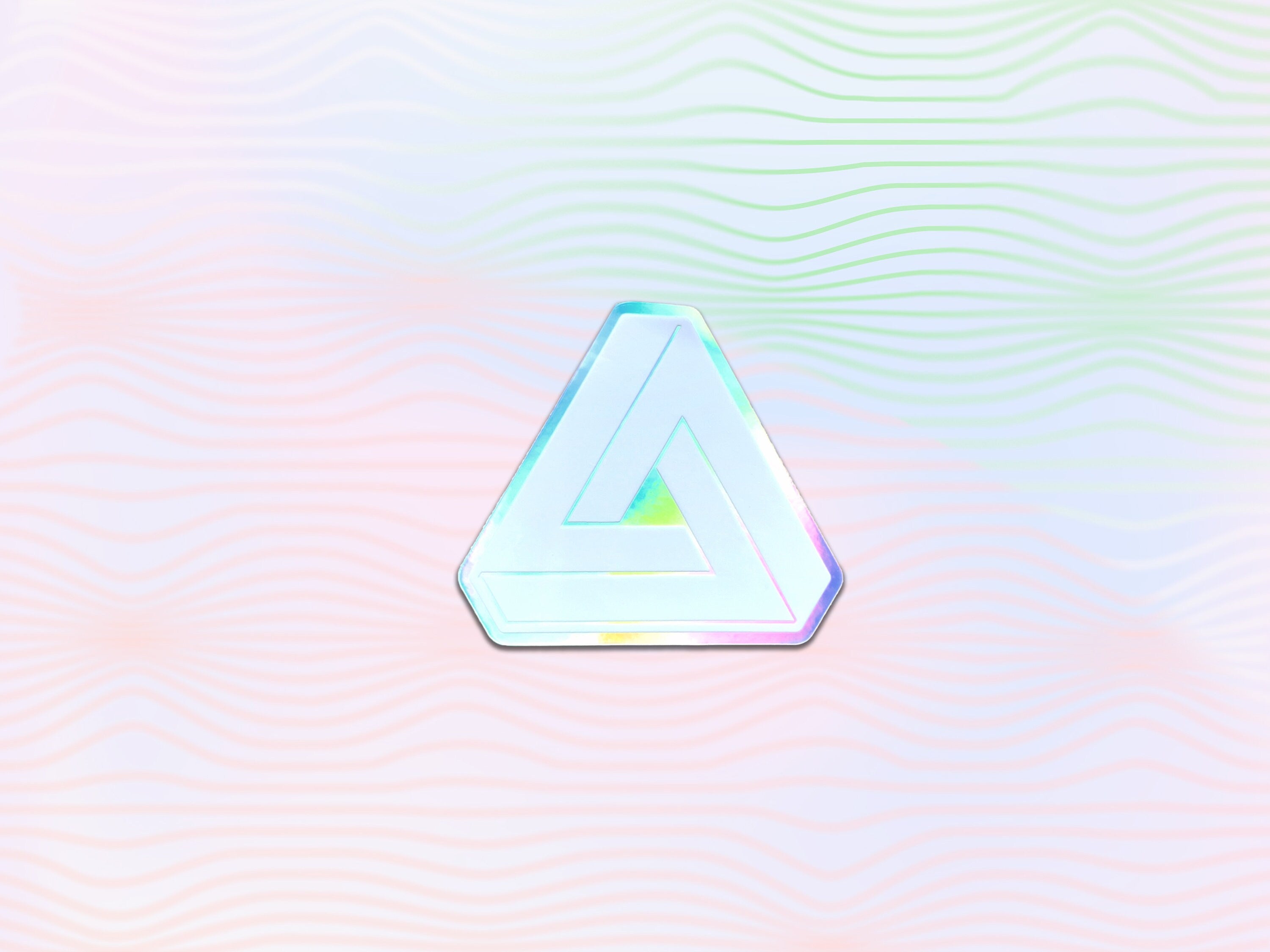 Penrose Triangle Cyberpunk Decal - Futuristic / Minimalist Holographic Sticker - Optical Illusion Math & Geometry Laptop Sticker by The Sciencey