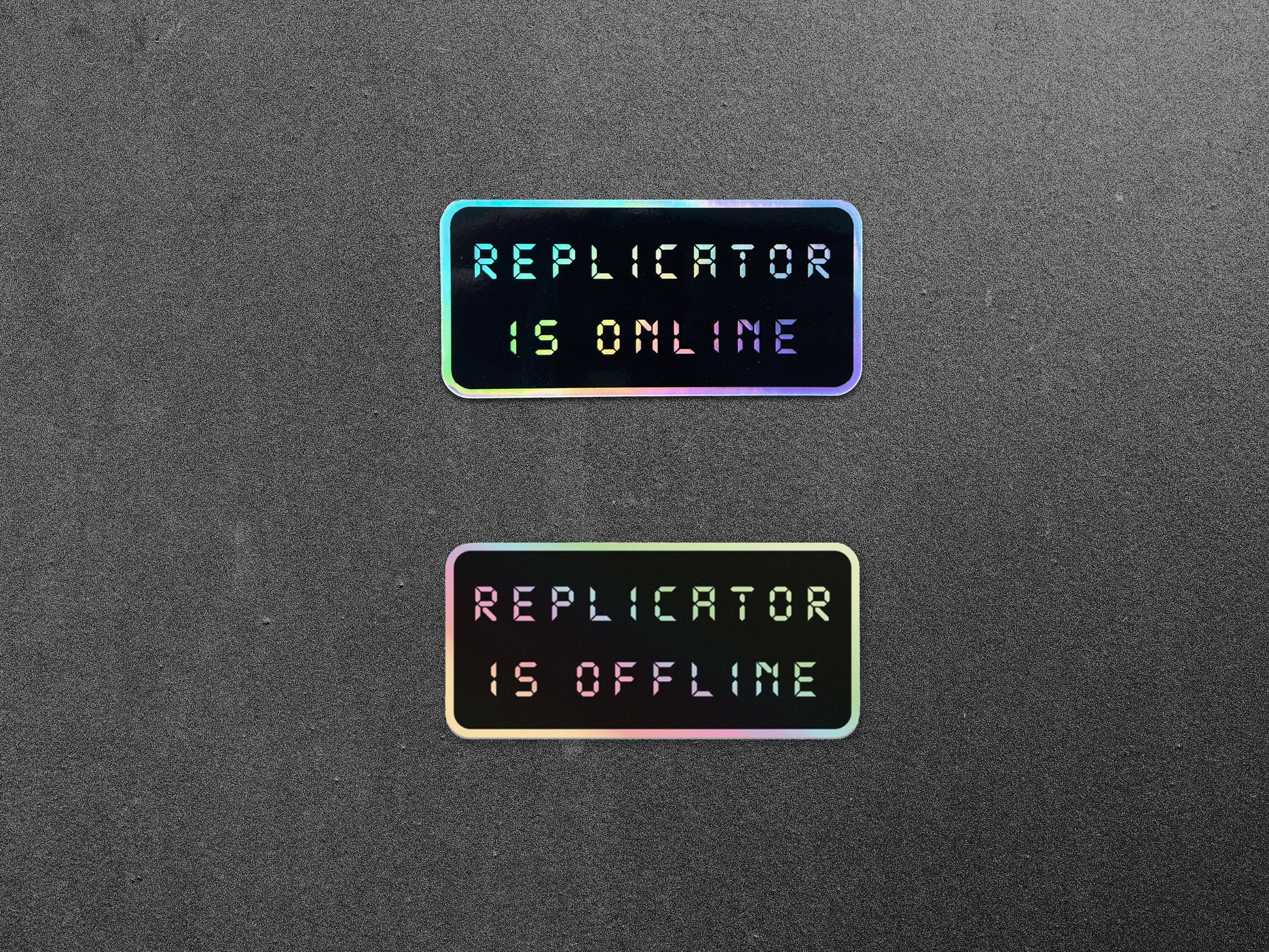 The Sciencey - Astropunk / Cyberpunk Holographic Decal Tech - Replicator is Offline/Online Sci-fi Sticker Prop Gift