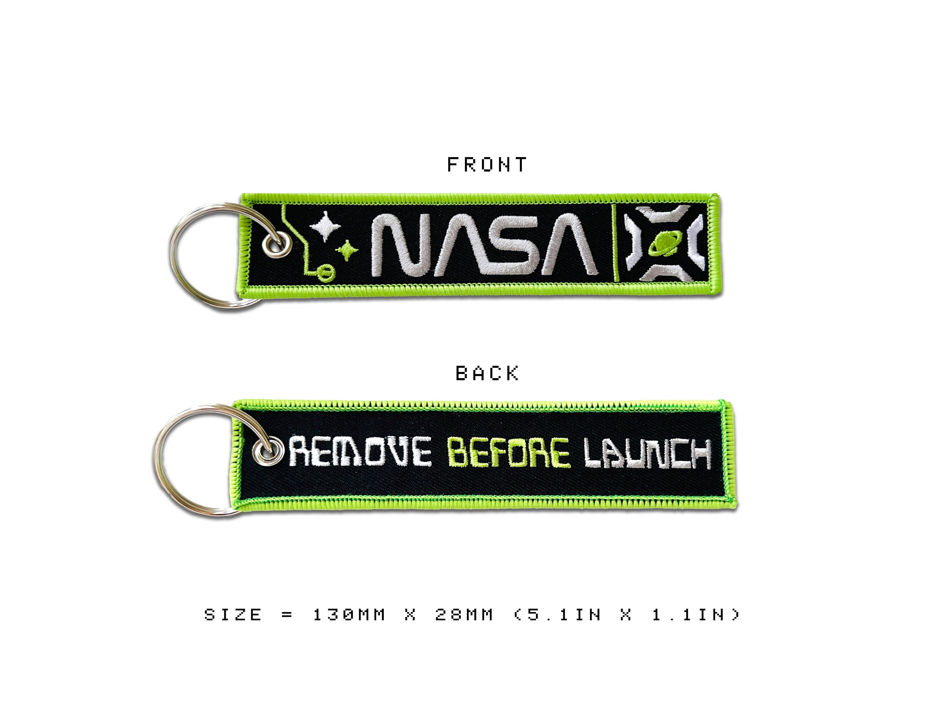 The Sciencey Remove Before Warp Sci-Fi Futuristic Keychain Flight Tag Gift in Red