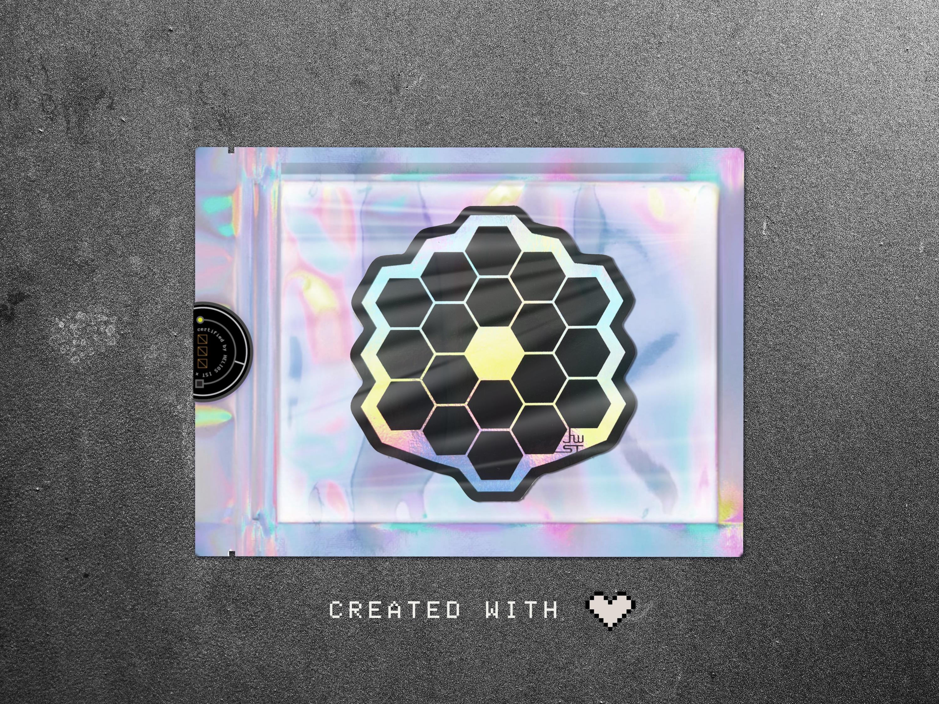 James Webb Telescope Vinyl Holographic Cyberpunk Sci-Fi Decal by We The Sciencey