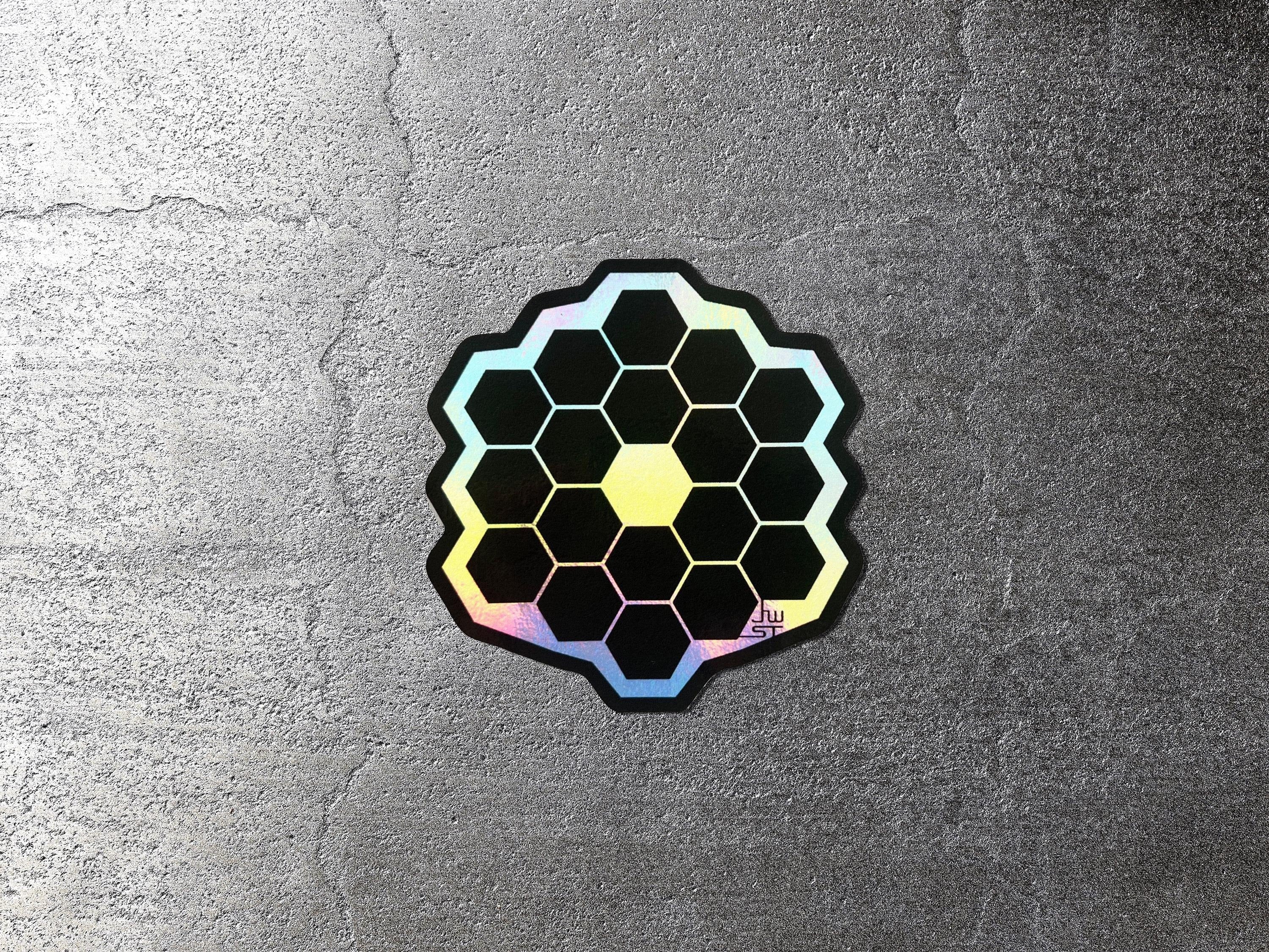 James Webb Telescope Vinyl Holographic Cyberpunk Sci-Fi Decal by We The Sciencey