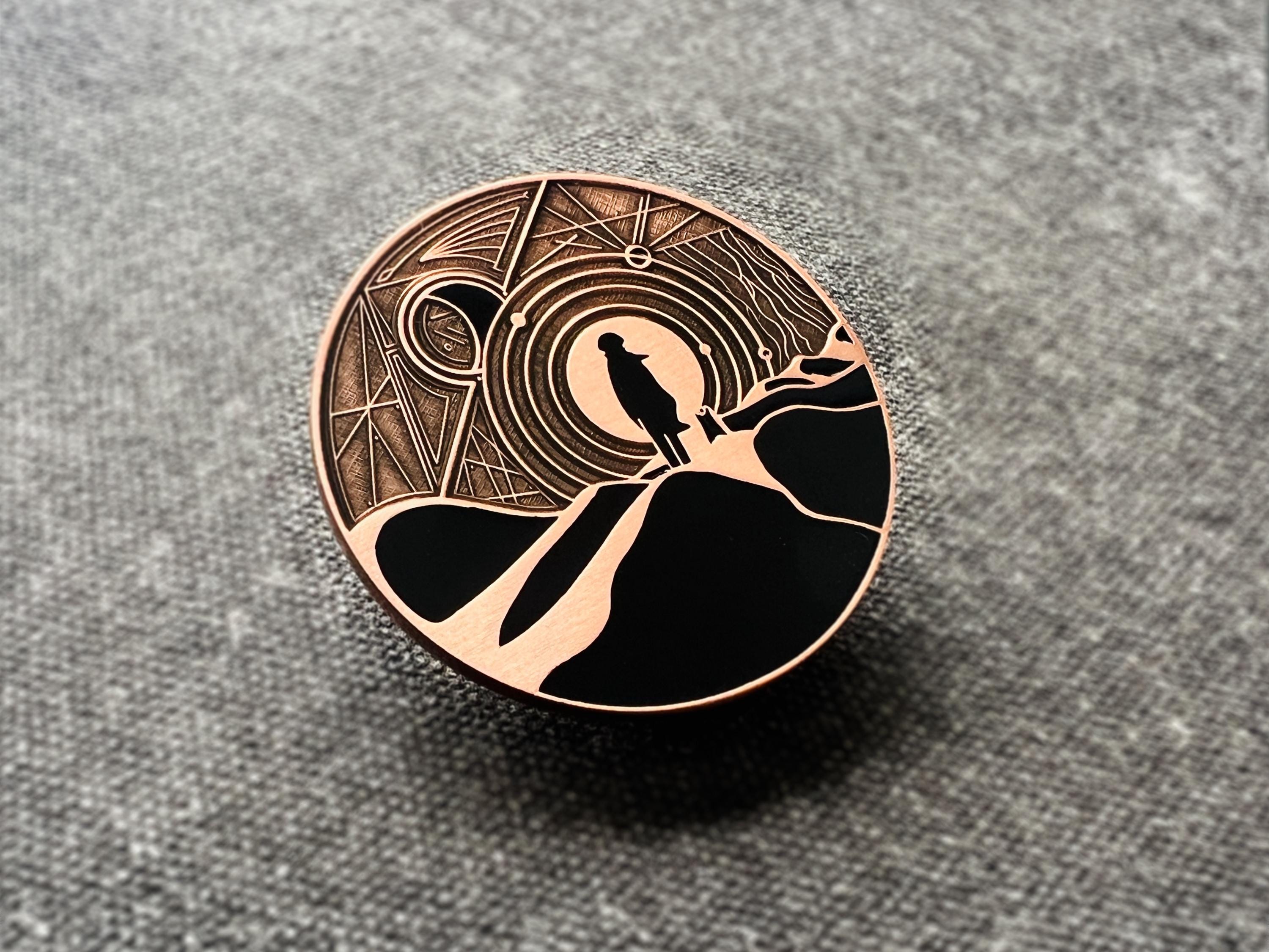 Desert Dystopian Wanderer Enamel Pin by The Sciencey