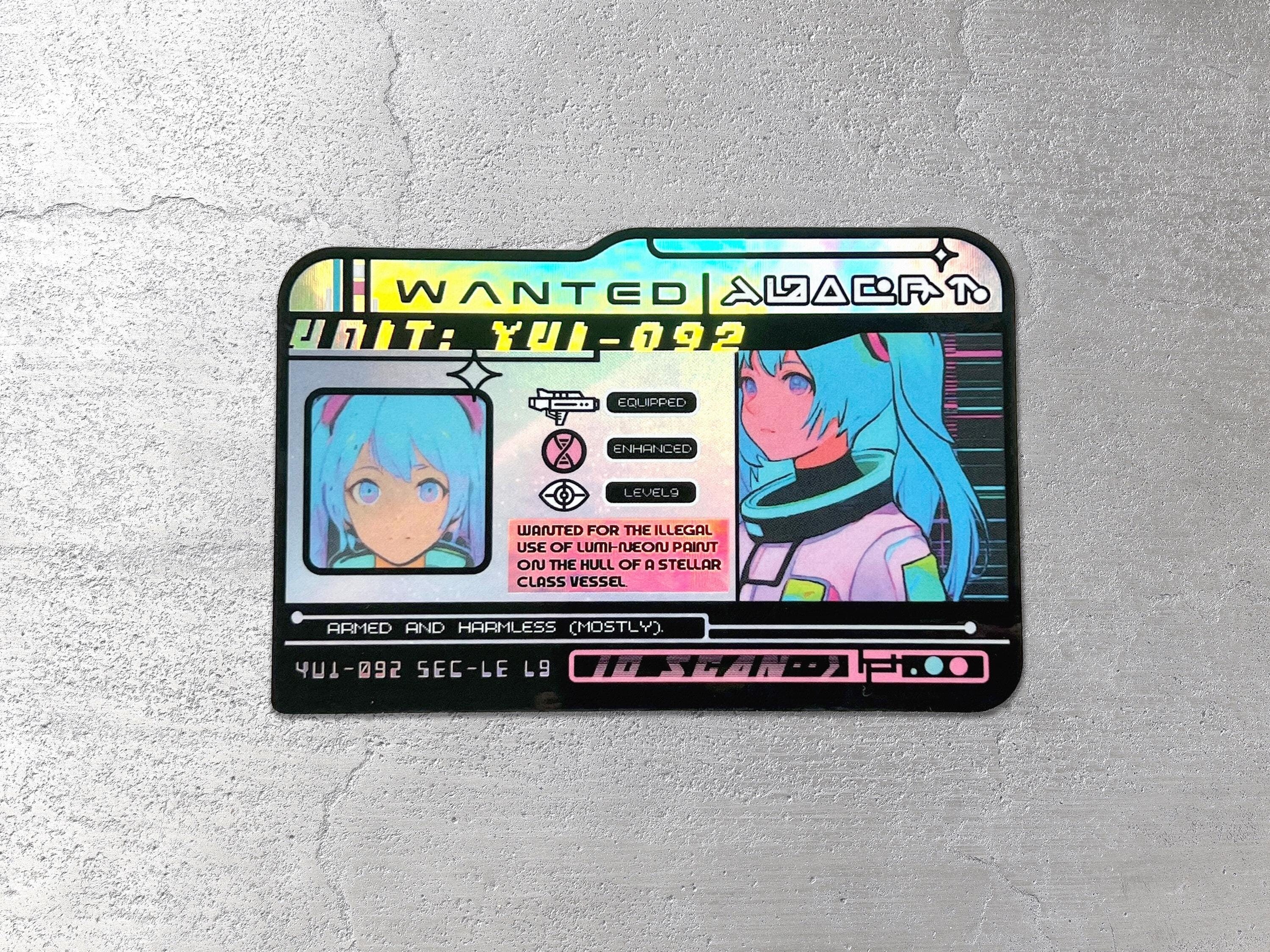 Yui Unit-092 Holographic Cyberpunk Sticker Decal by The Sciencey