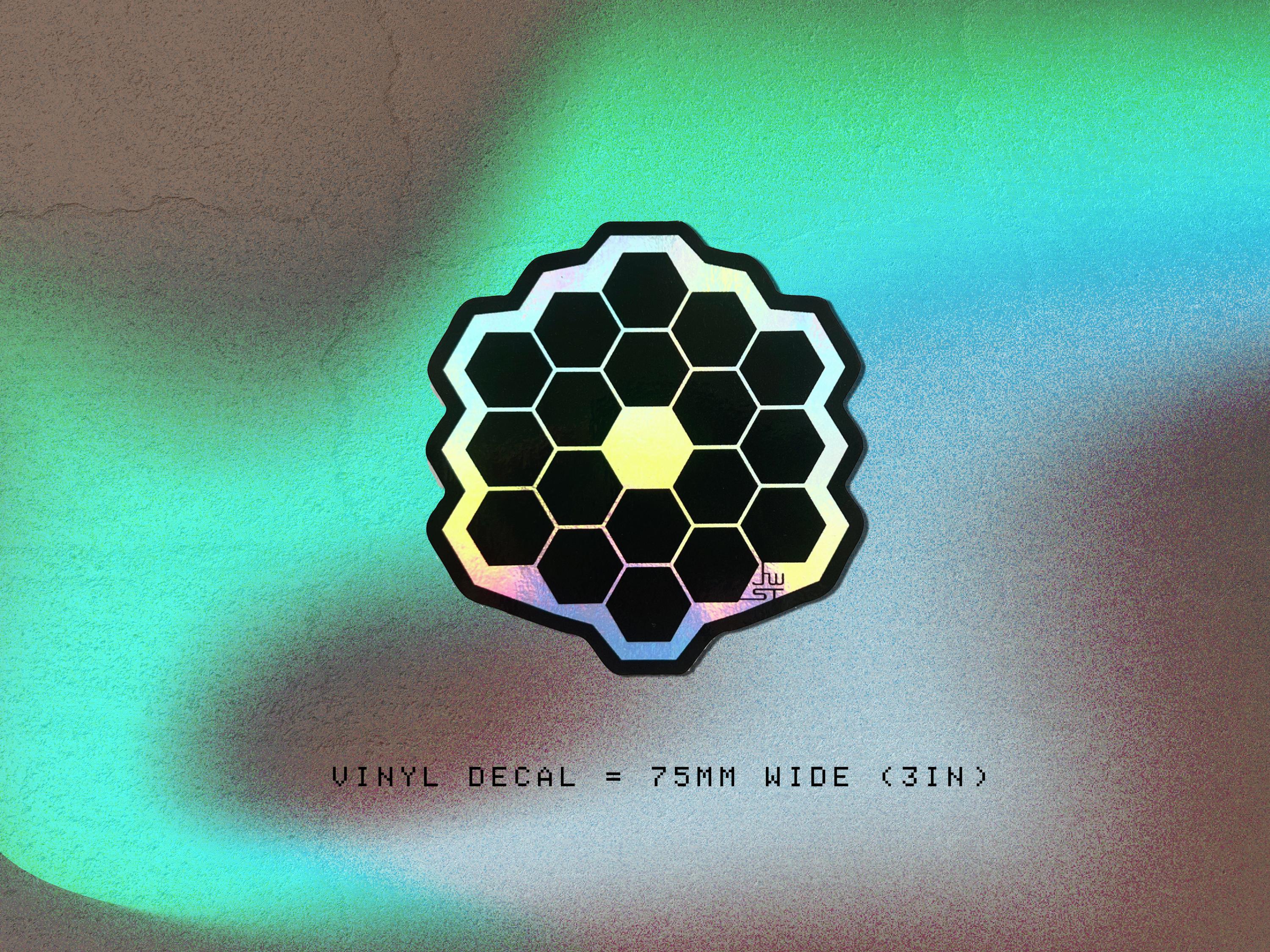 James Webb Telescope Vinyl Holographic Cyberpunk Sci-Fi Decal by We The Sciencey