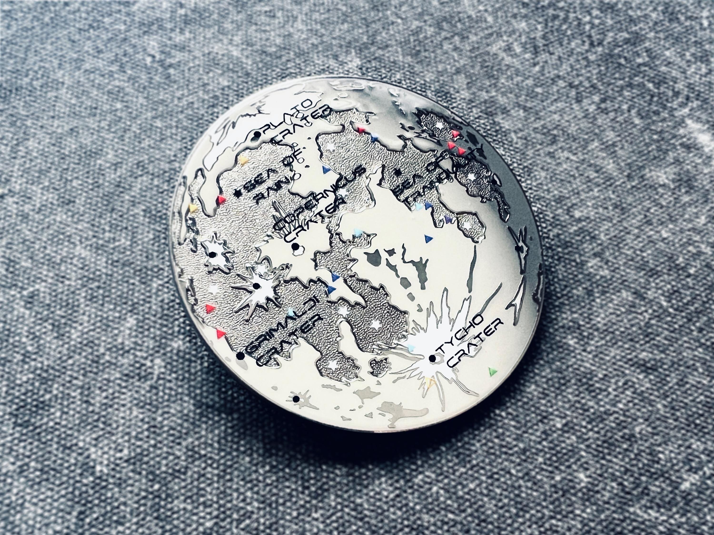 Lunar Astronomy Enamel Pin with Historical Moon Landing Sites by The Sciencey