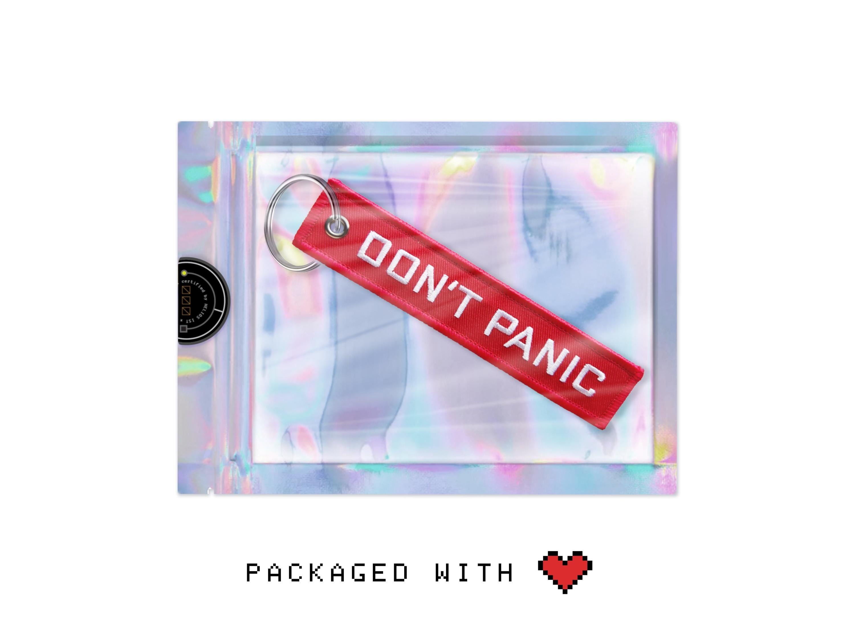 'Don't Panic' Flight Keychain