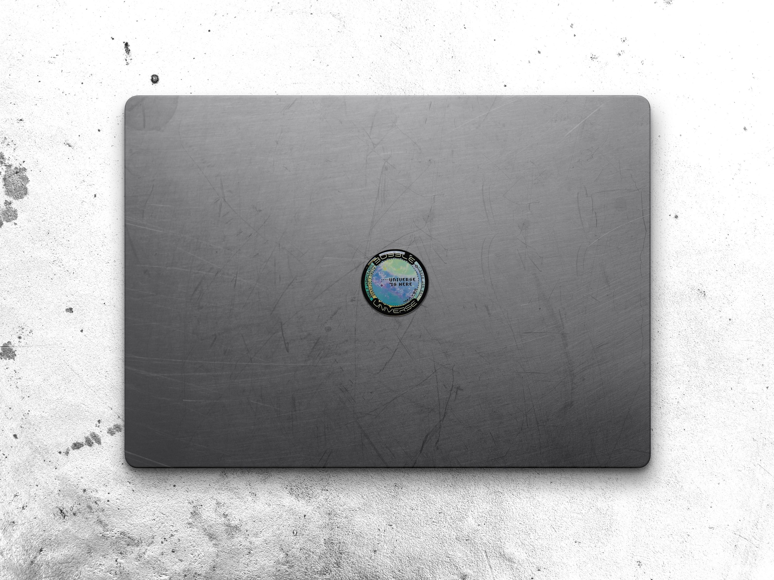 Bubble Universe Button Decal - Futuristic Space Laptop Vinyl Sticker - Sci-Fi / Cyberpunk Space Gift