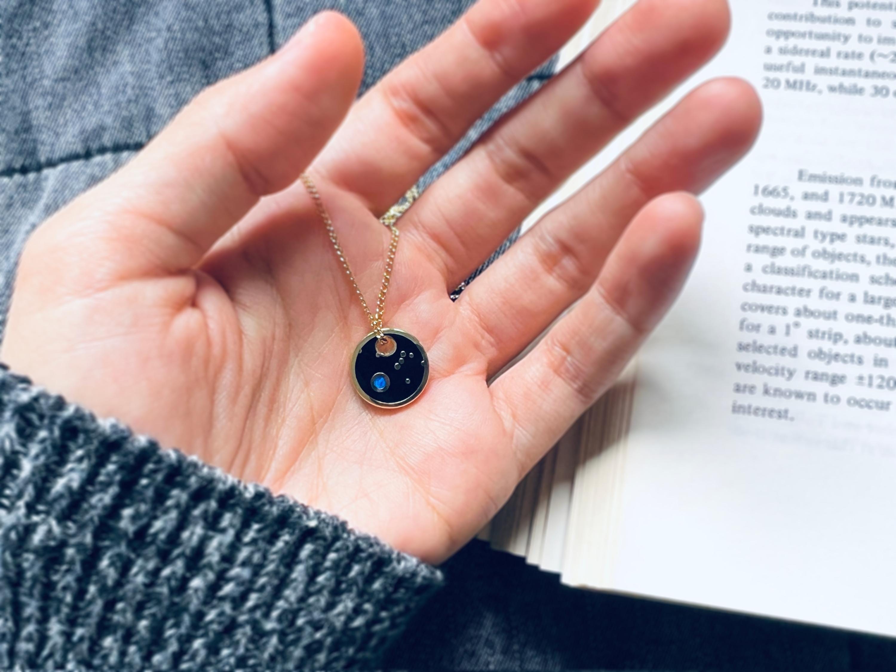 Pale Blue Dot Necklace V2