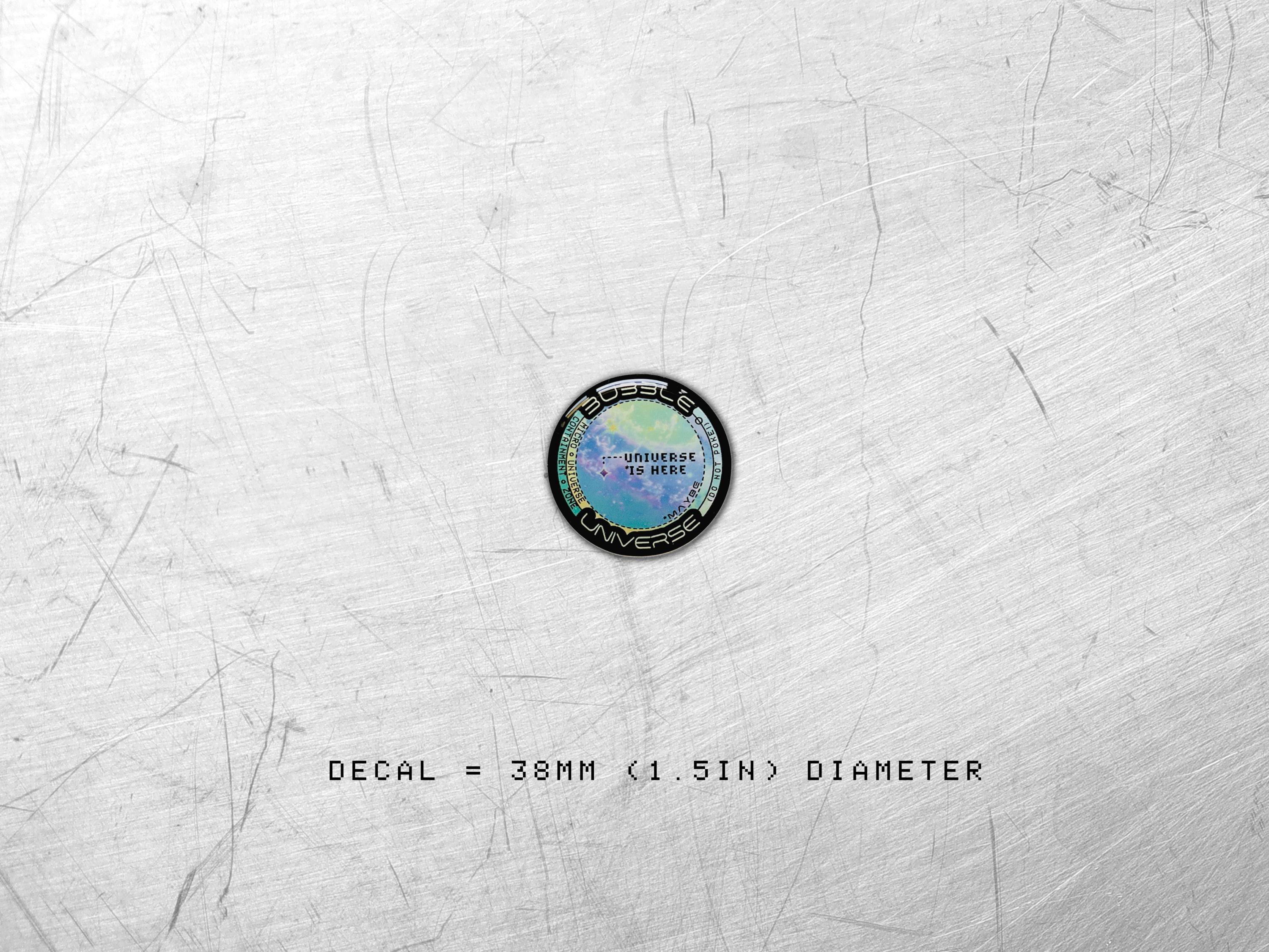 Bubble Universe Button Decal - Futuristic Space Laptop Vinyl Sticker - Sci-Fi / Cyberpunk Space Gift