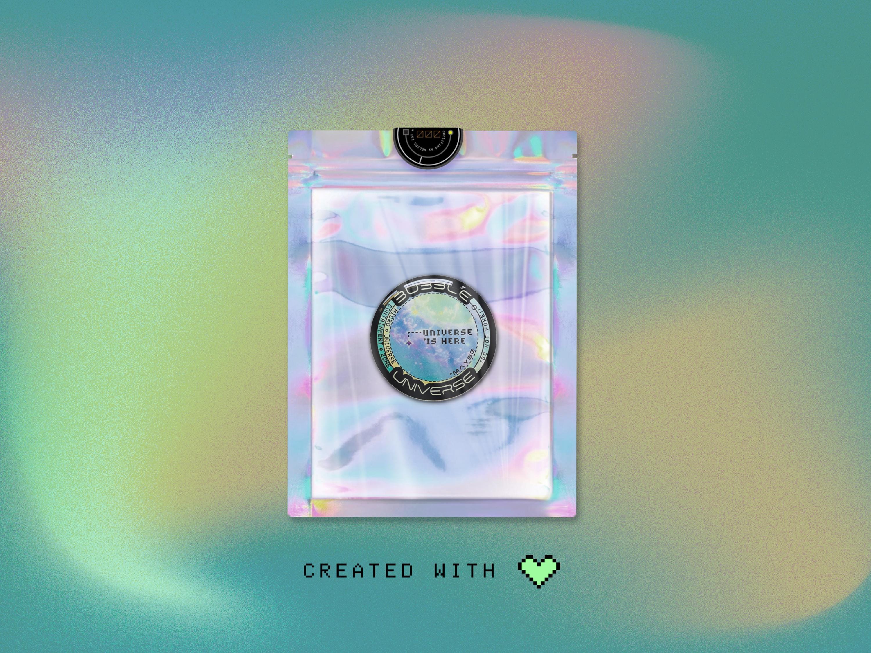 Bubble Universe Button Decal - Futuristic Space Laptop Vinyl Sticker - Sci-Fi / Cyberpunk Space Gift