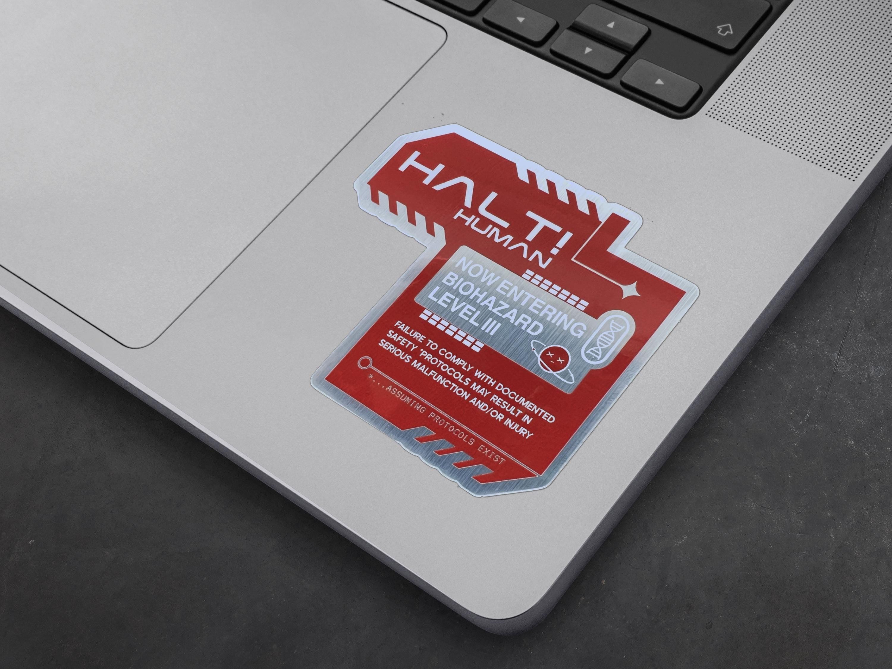 Halt! Biohazard Holographic Decal