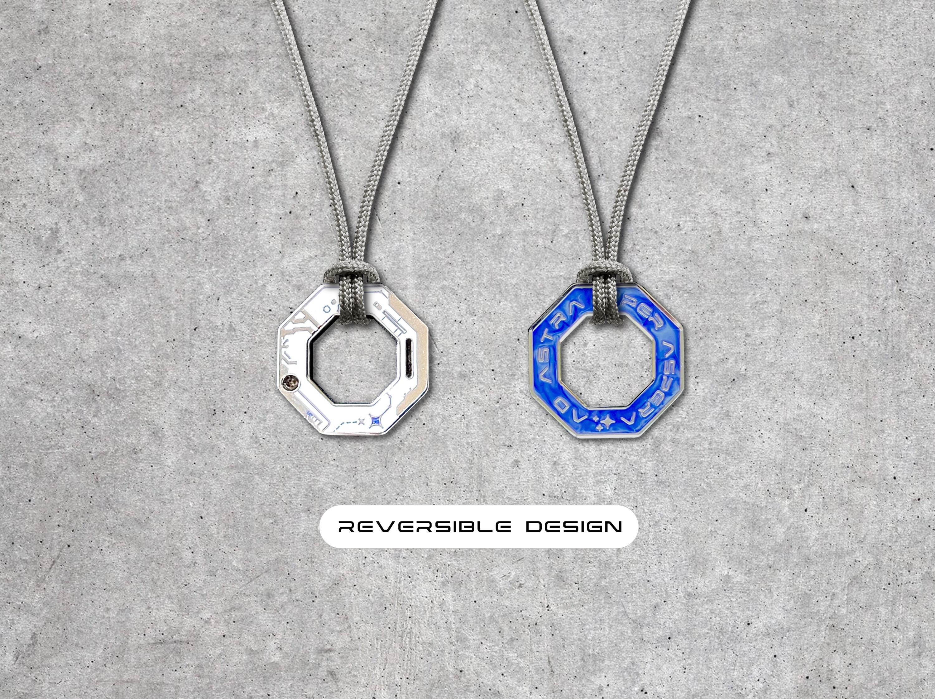 Volcanic Ash + Meteorite Dust Necklace - Ad Astra Men's / Women's Black Astronomy Pendant - Minimalist / Cyberpunk Sci-Fi Space Jewelry