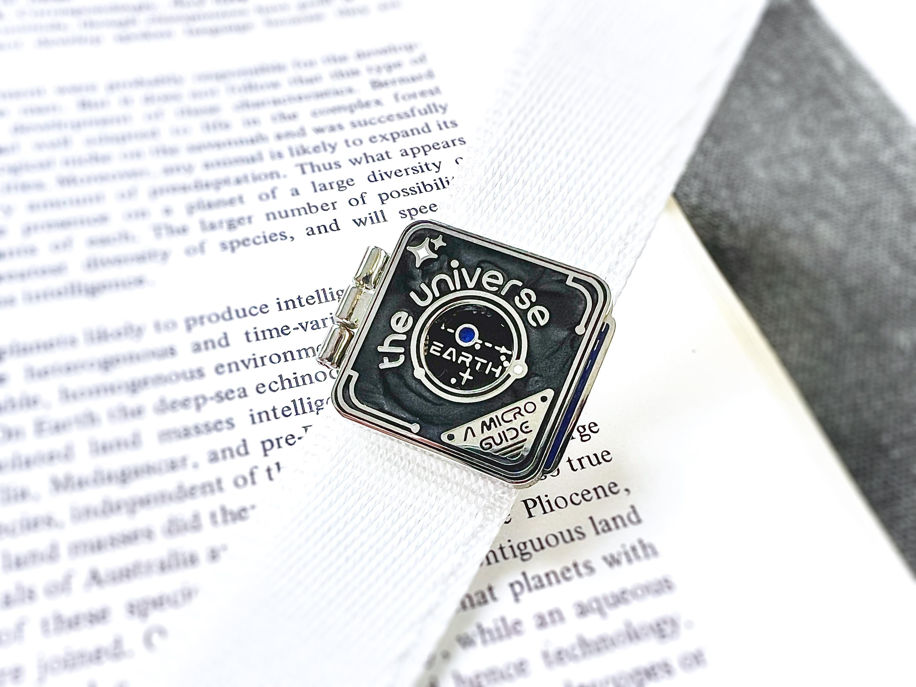 Universal Guide Enamel Pin - Futuristic / Interactive Wormhole Lapel Pin - Universe / Galaxy Space Locket Brooch