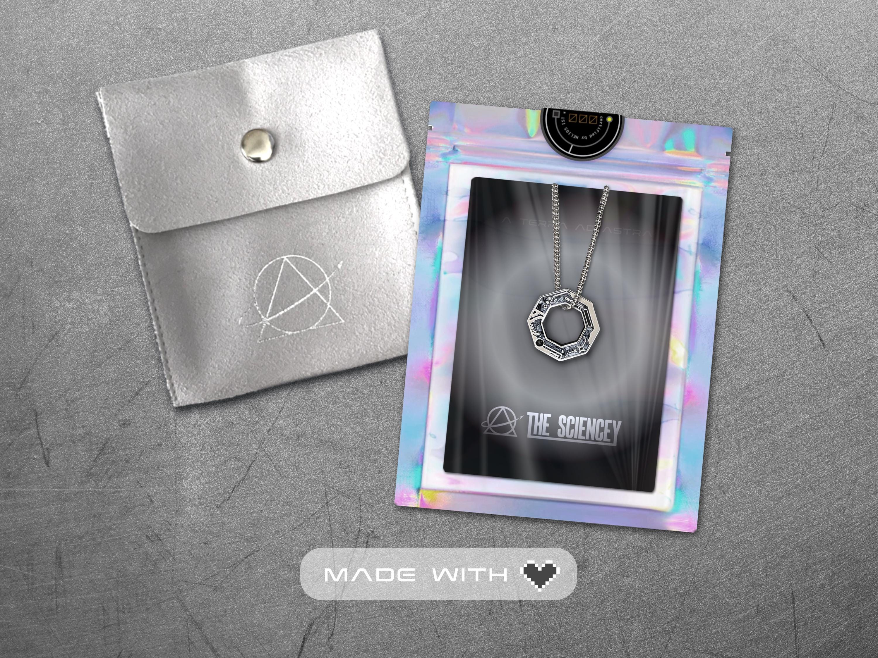 Volcanic Ash + Meteorite Dust Necklace - Ad Astra Men's / Women's Black Astronomy Pendant - Minimalist / Cyberpunk Sci-Fi Space Jewelry