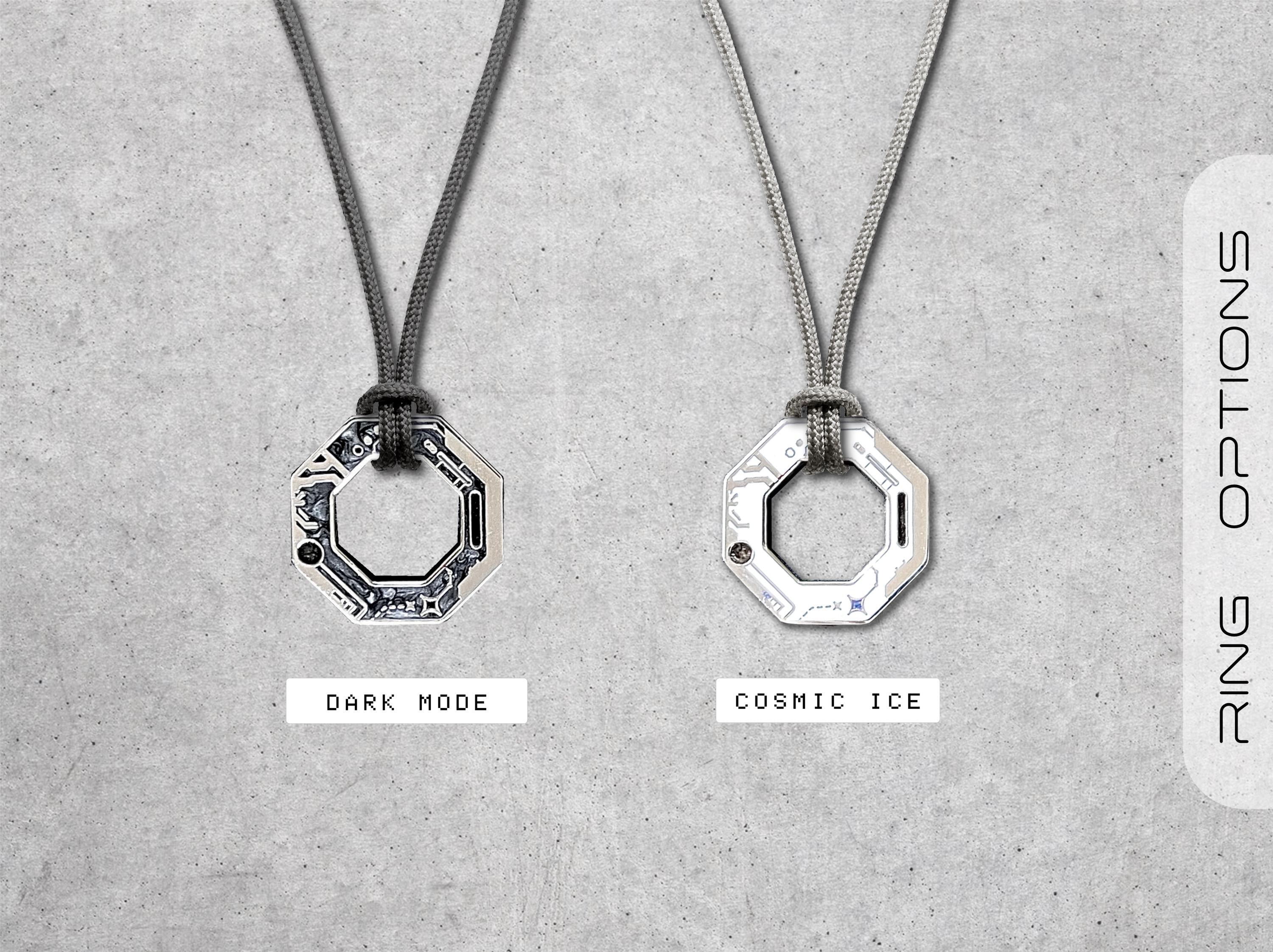 Volcanic Ash + Meteorite Dust Necklace - Ad Astra Men's / Women's Black Astronomy Pendant - Minimalist / Cyberpunk Sci-Fi Space Jewelry