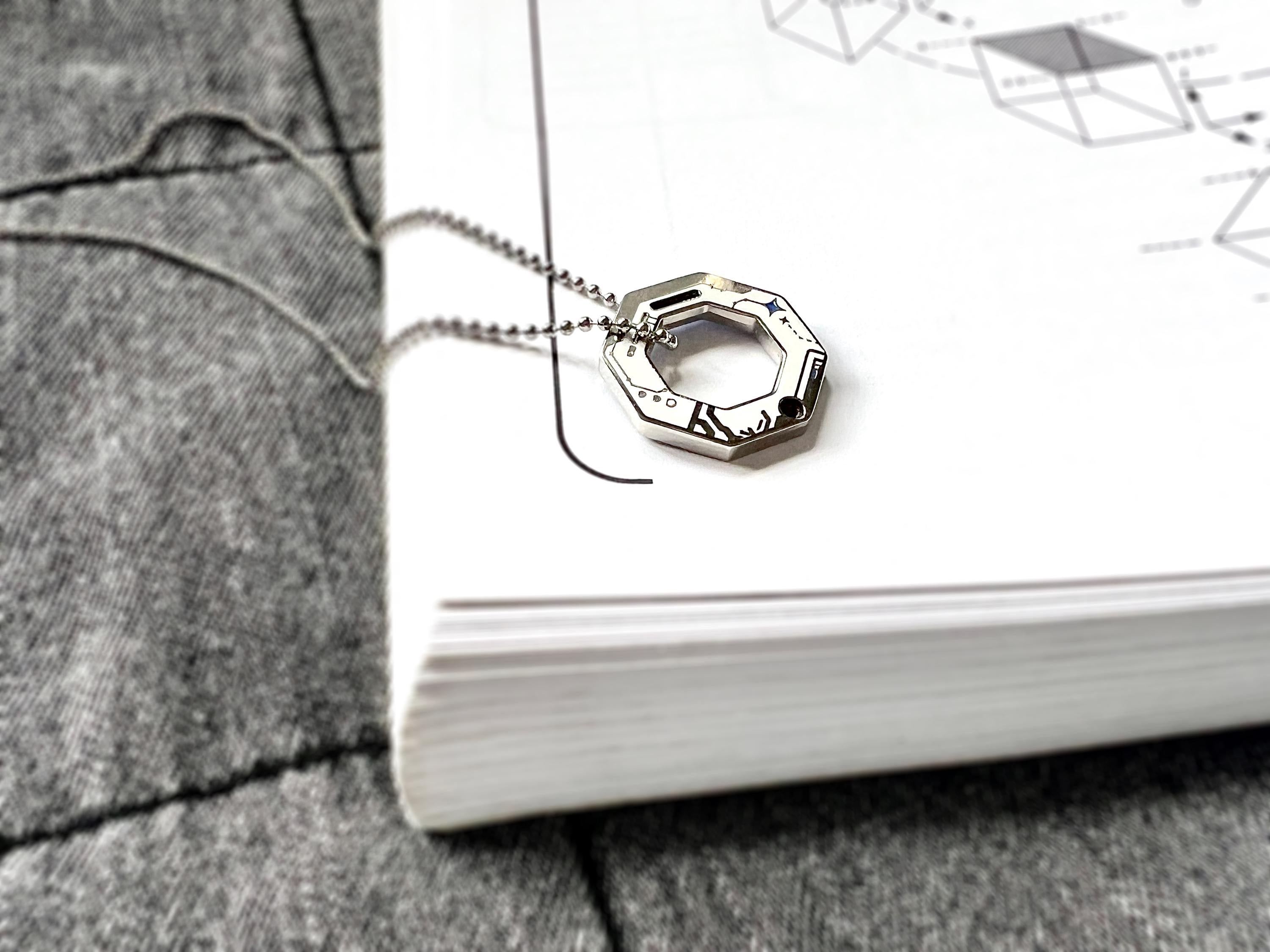Volcanic Ash + Meteorite Dust Necklace - Ad Astra Men's / Women's Black Astronomy Pendant - Minimalist / Cyberpunk Sci-Fi Space Jewelry