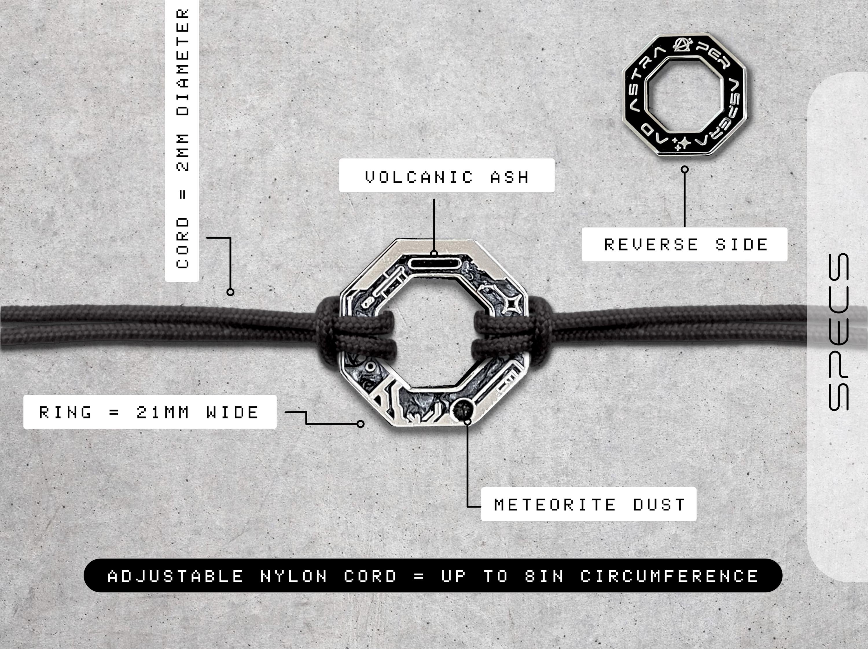 Volcanic Ash + Meteorite Dust Bracelet: Per Aspera Ad Astra Minimalist Sci-Fi Space Jewelry