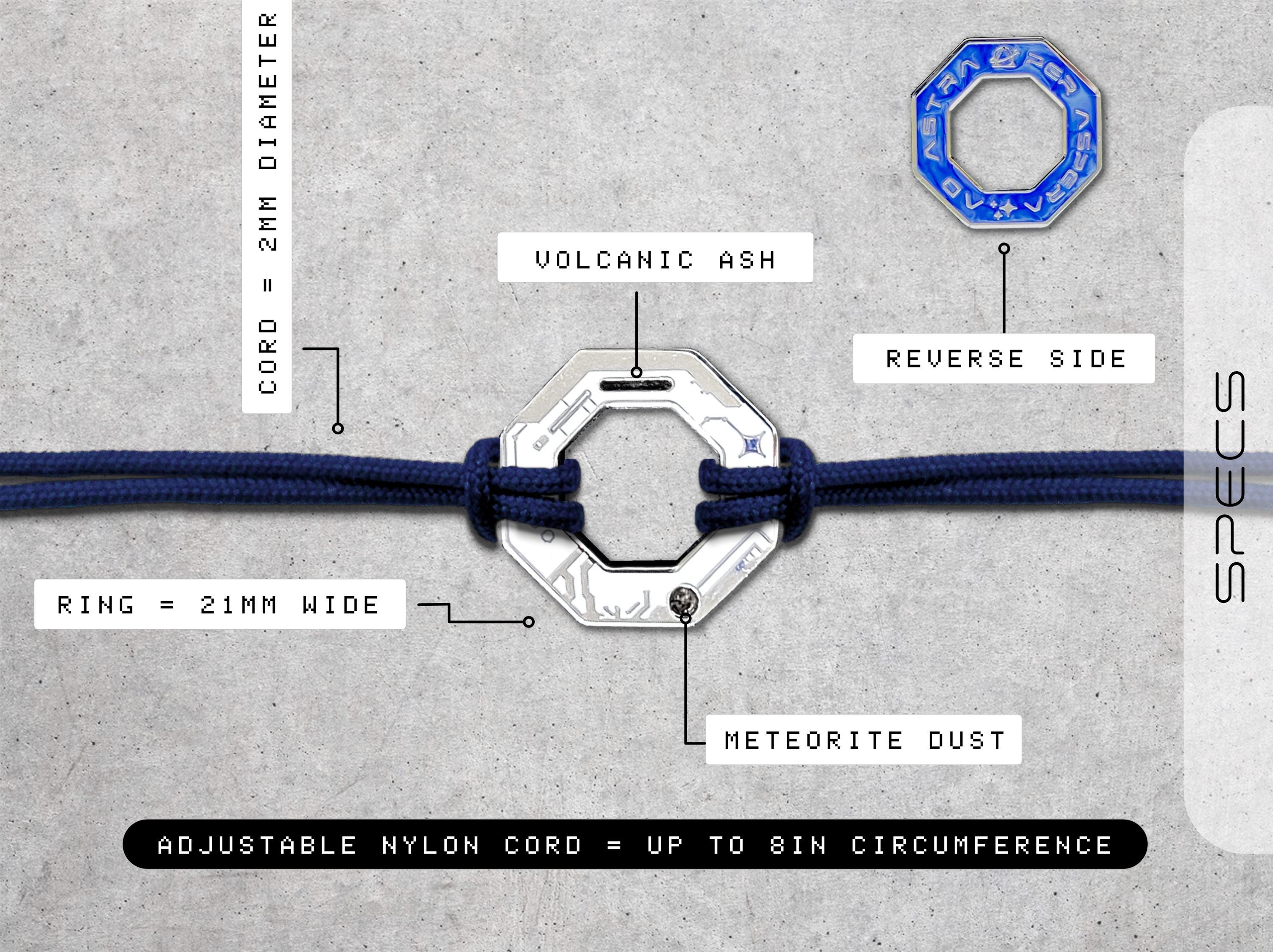 Volcanic Ash + Meteorite Dust Bracelet: Per Aspera Ad Astra Minimalist Sci-Fi Space Jewelry