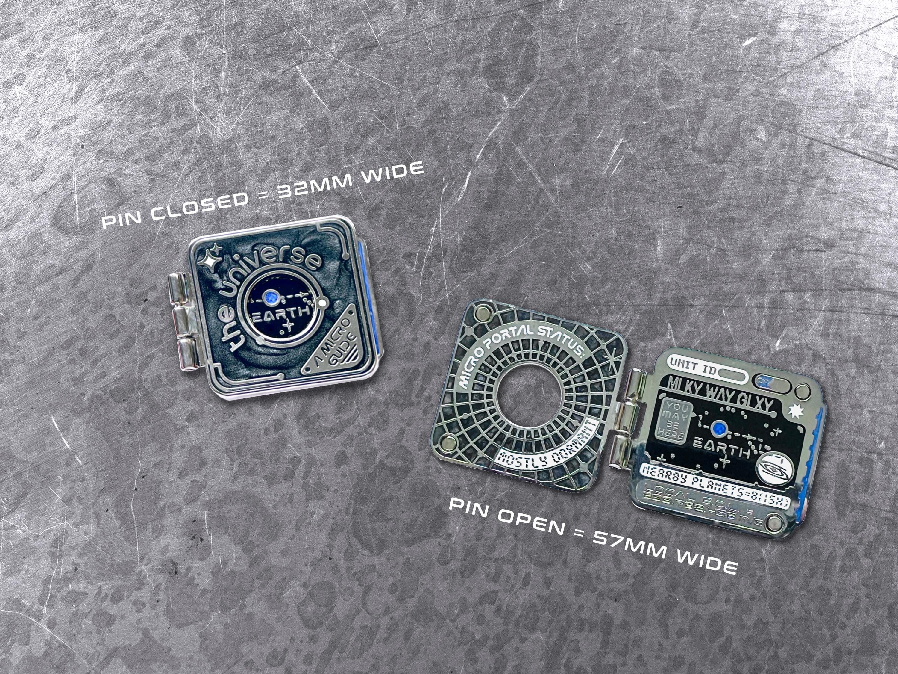 Universal Guide Enamel Pin - Futuristic / Interactive Wormhole Lapel Pin - Universe / Galaxy Space Locket Brooch