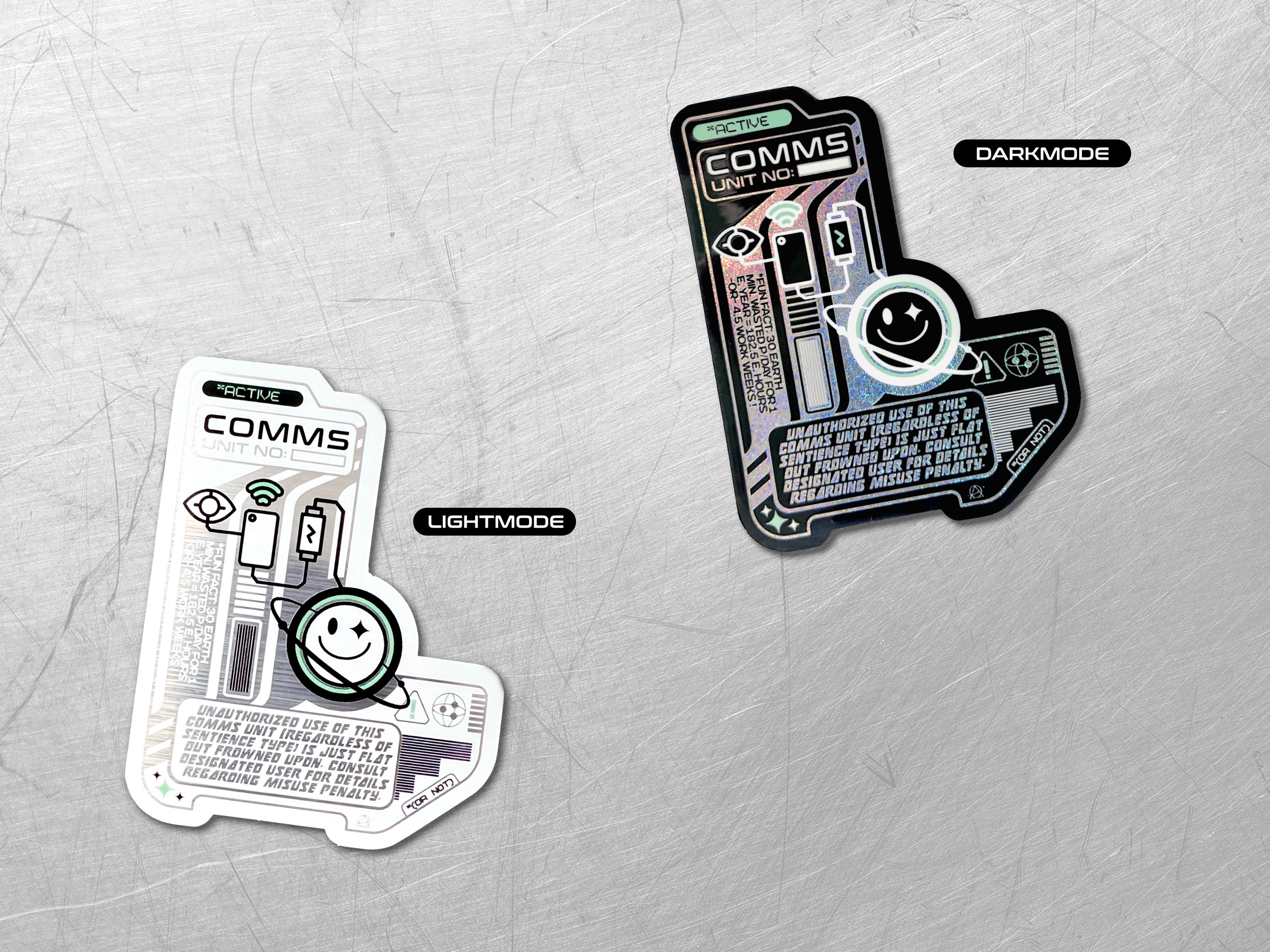 Holographic Comms Device Vinyl Decal - Cyberpunk Phone / Futuristic Laptop Sticker - Astropunk / Sci-Fi Decal