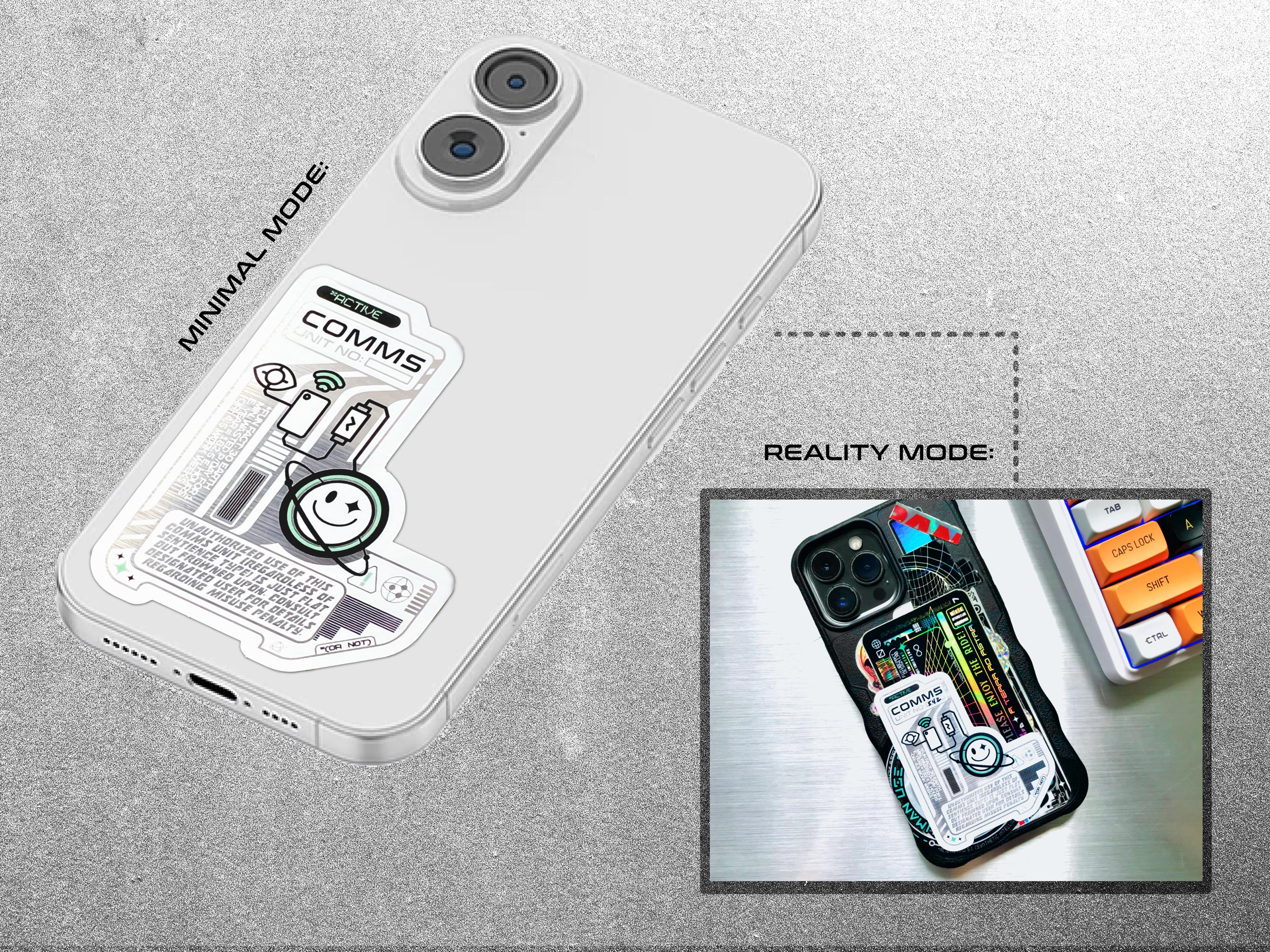 Futuristic Comms Device Vinyl Decal - Cyberpunk Phone / Laptop Sticker - Astropunk / Sci-Fi Decal