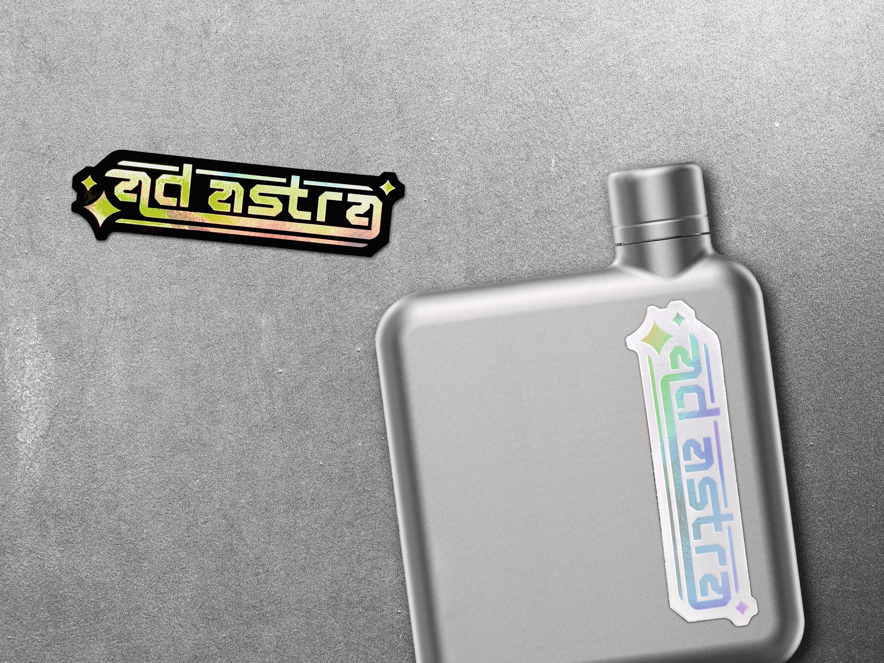 Ad Astra Holographic Vinyl Decal: Cyberpunk Laptop / Device Sticker