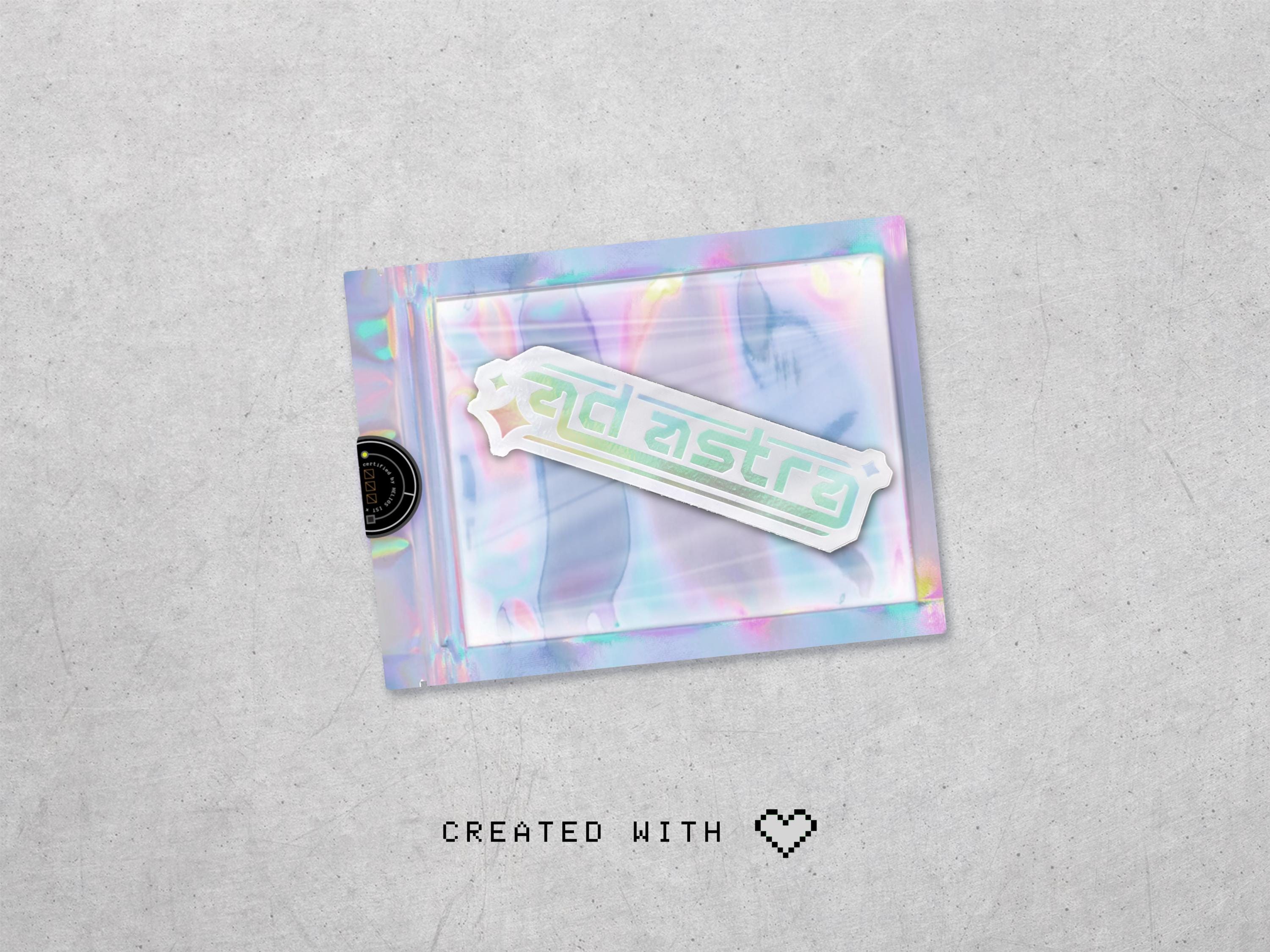 Ad Astra Holographic Vinyl Decal: Cyberpunk Laptop / Device Sticker