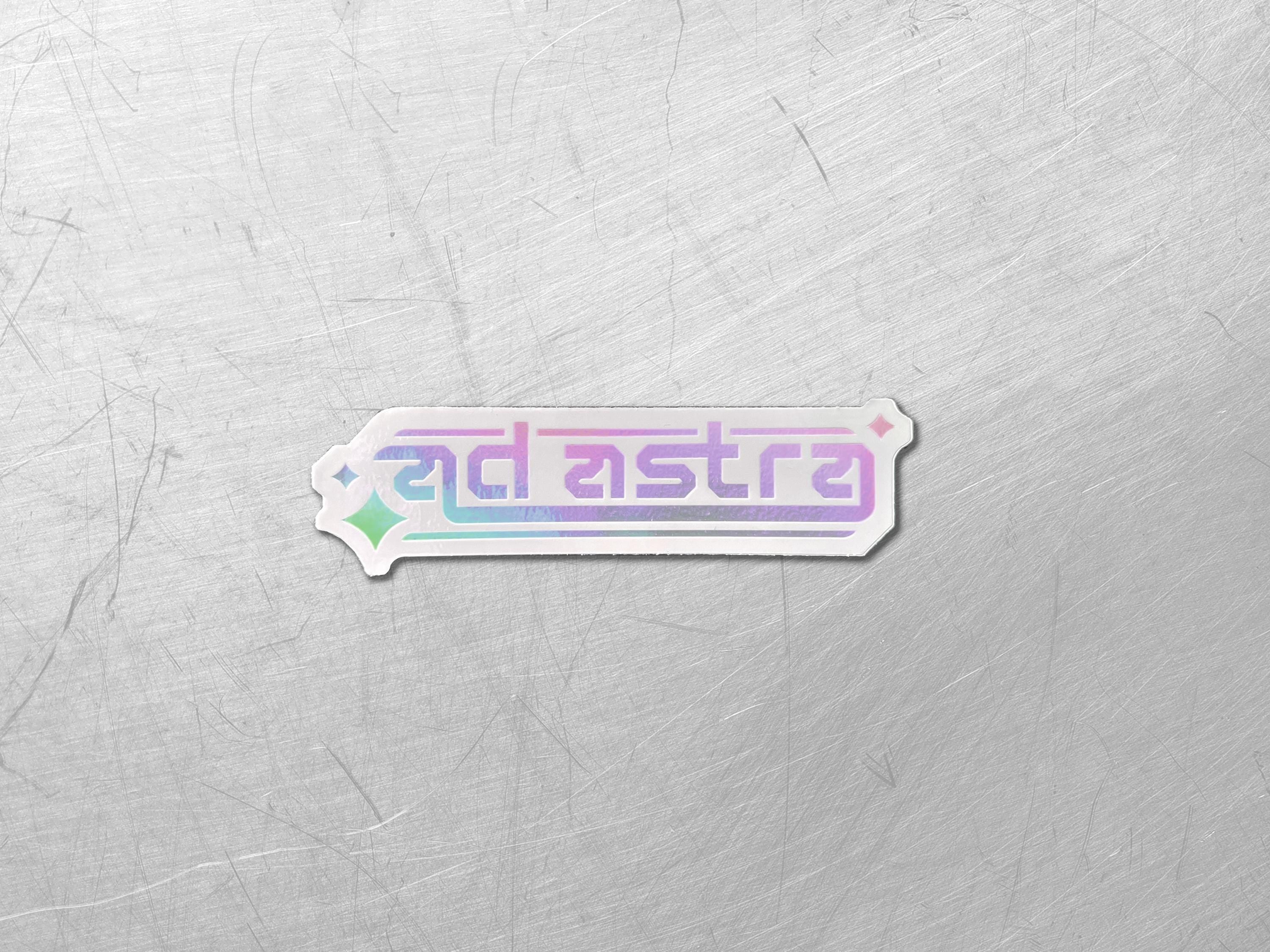 Ad Astra Holographic Vinyl Decal: Cyberpunk Laptop / Device Sticker