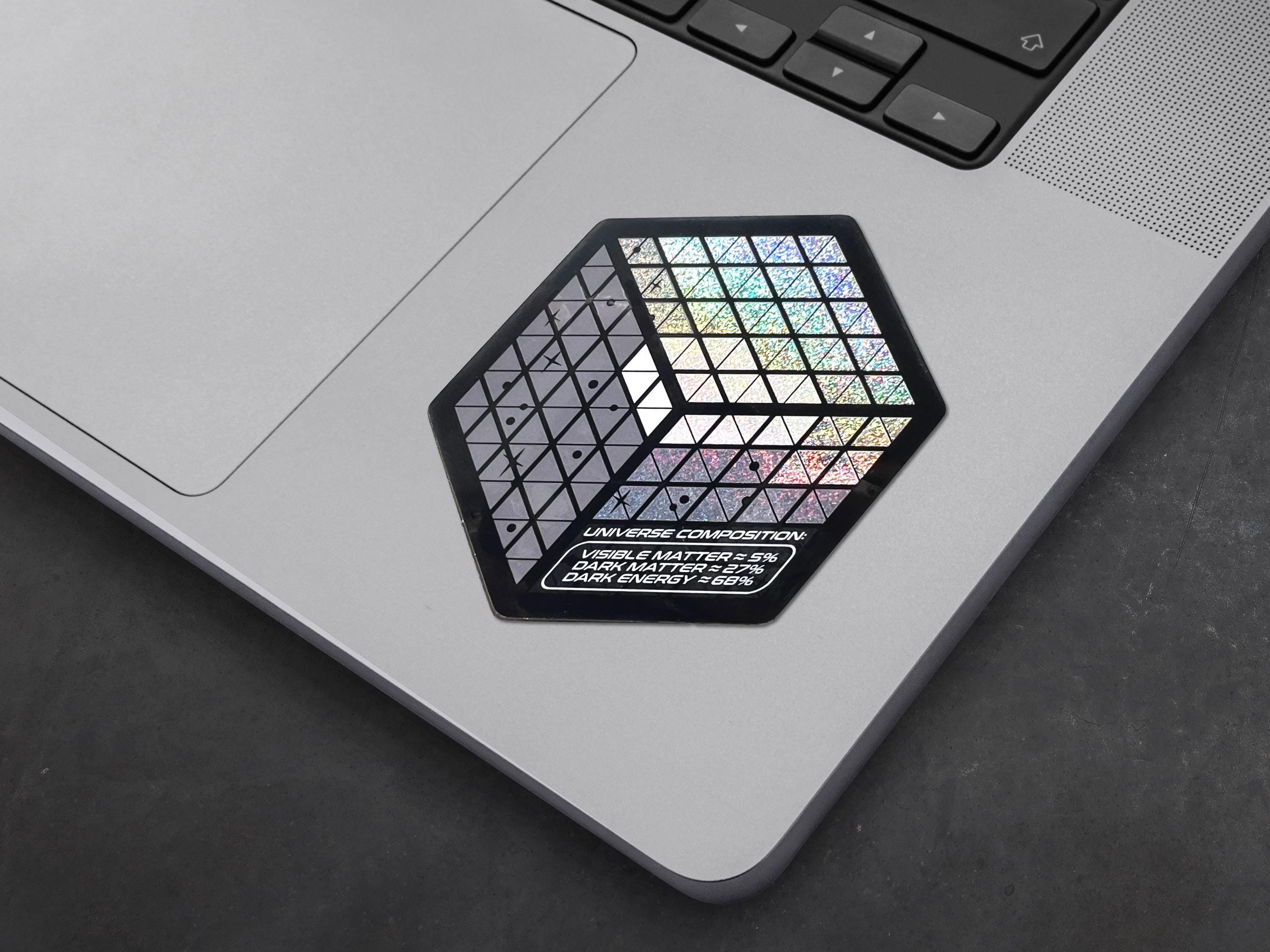Universe Composition Holographic Vinyl Decal (V2) - Isometric Art Sticker