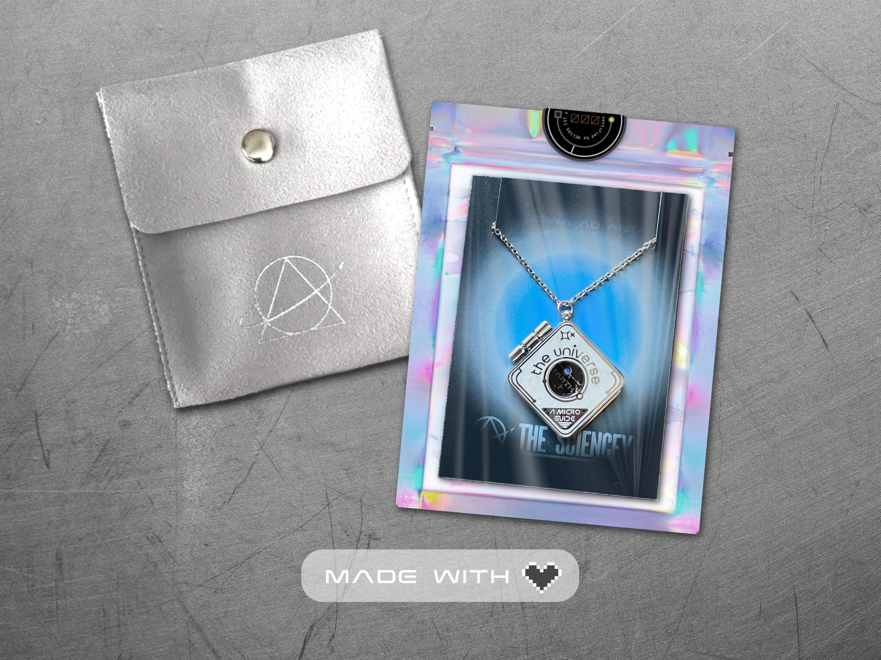 Universal Guide Book Locket Necklace - Futuristic / Interactive Event Horizon Space Pendant