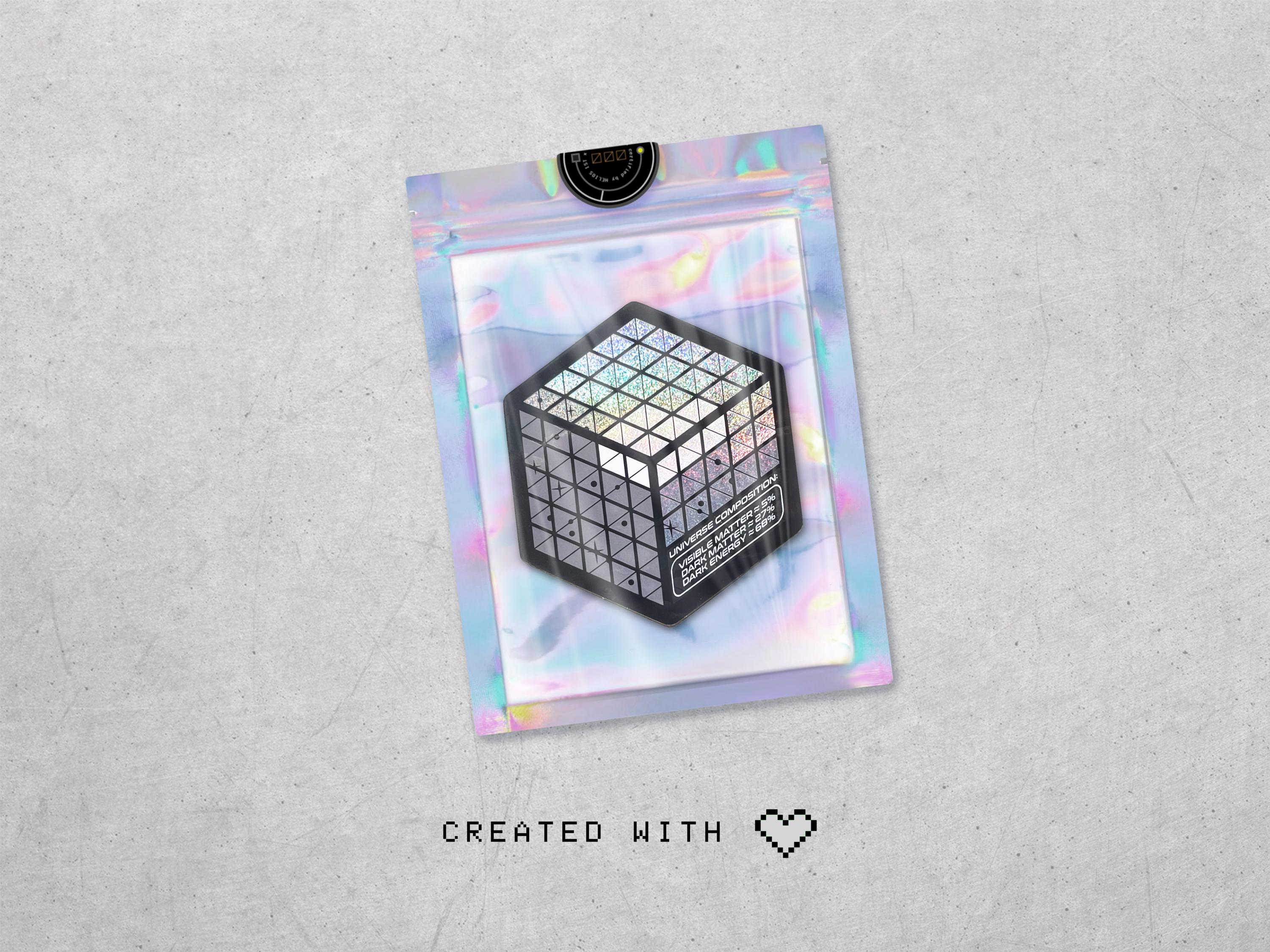 Universe Composition Holographic Vinyl Decal (V2) - Isometric Art Sticker