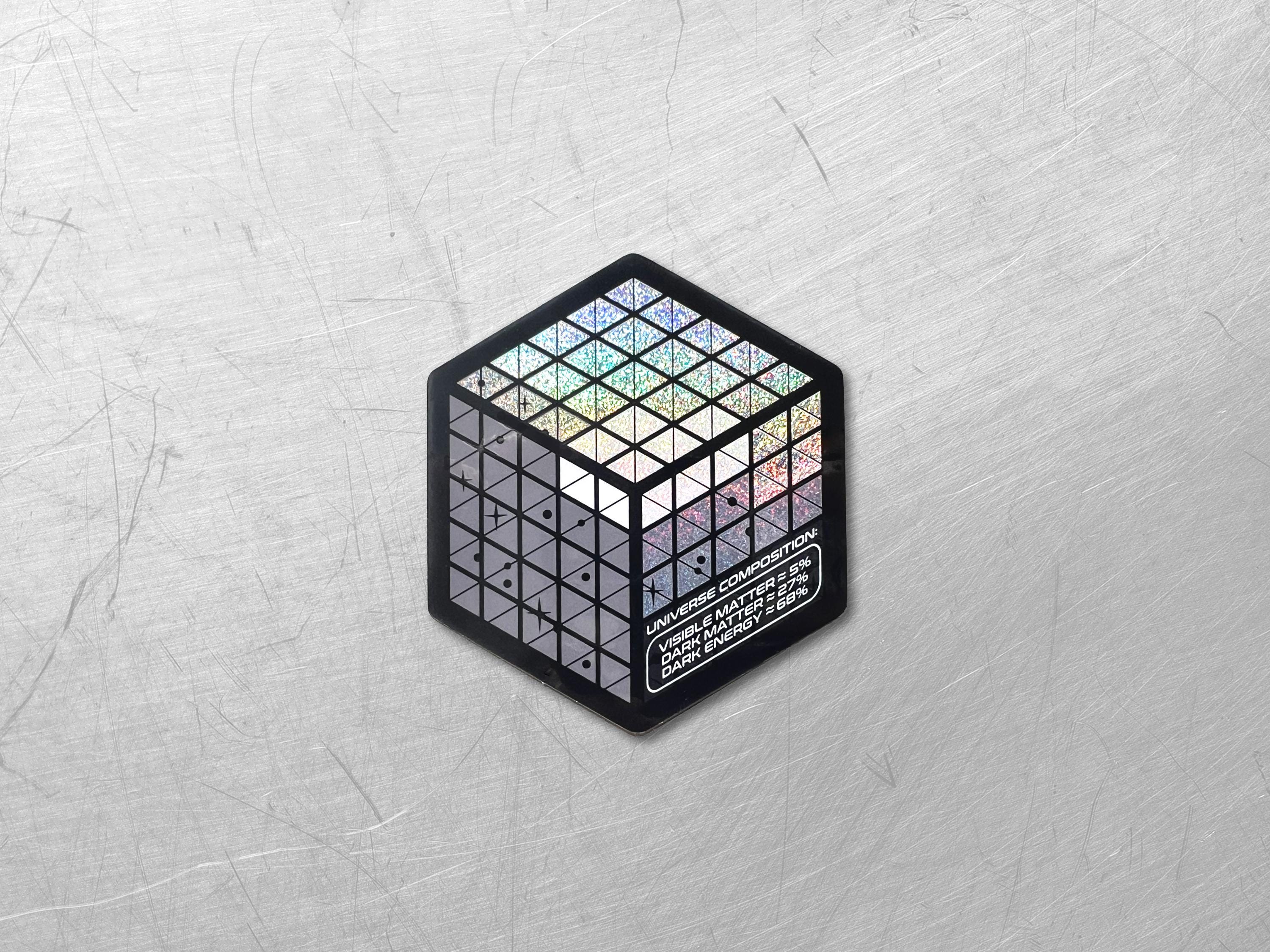 Universe Composition Holographic Vinyl Decal (V2) - Isometric Art Sticker