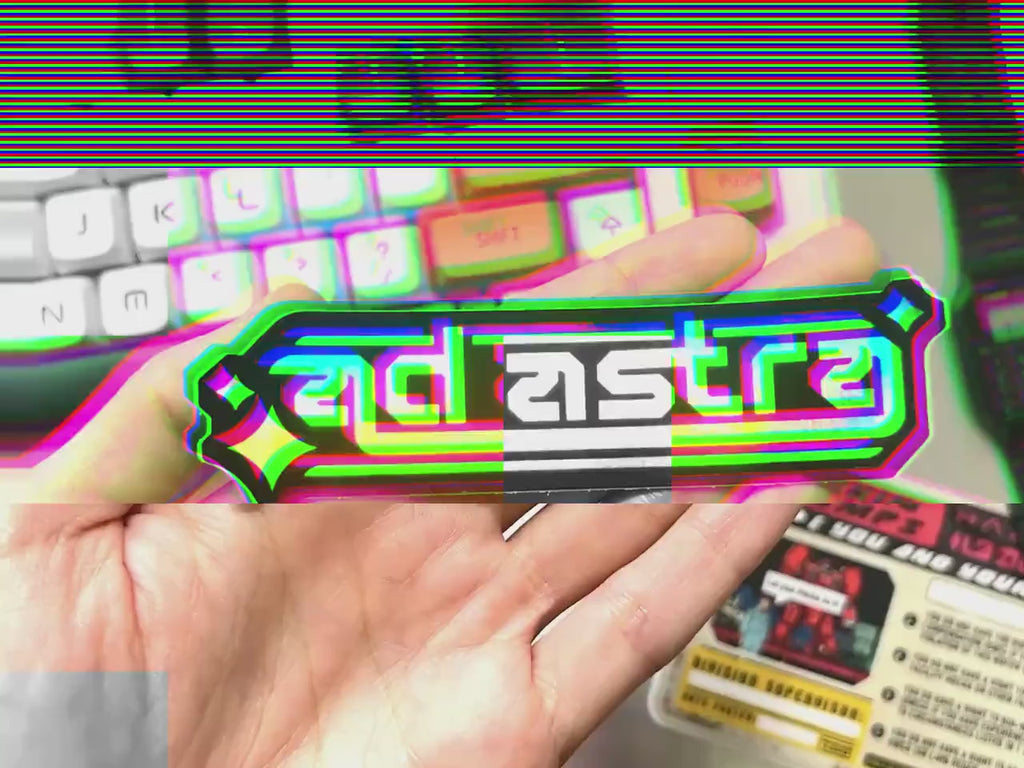 Ad Astra Holographic Vinyl Decal: Cyberpunk Laptop Sticker