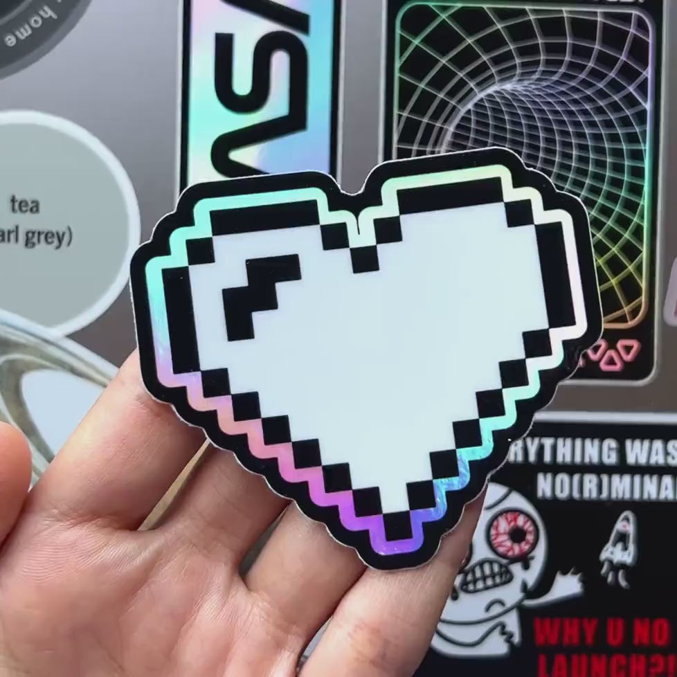 Pixel Hearts Cyberpunk Decal