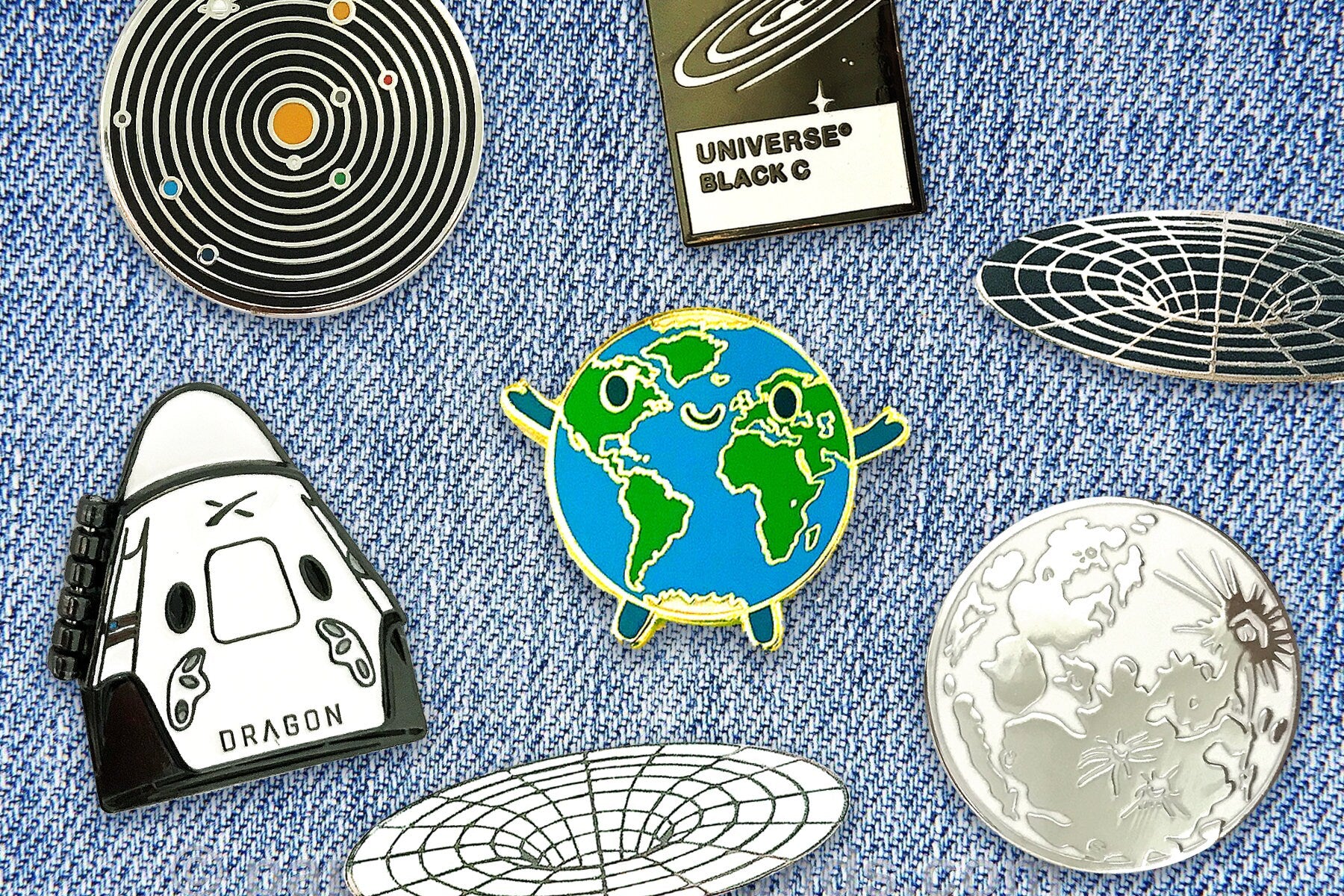 Solar System Enamel Pin - Voyager Golden Record Lapel / Brooch Pin - Space / Astronomy Gift