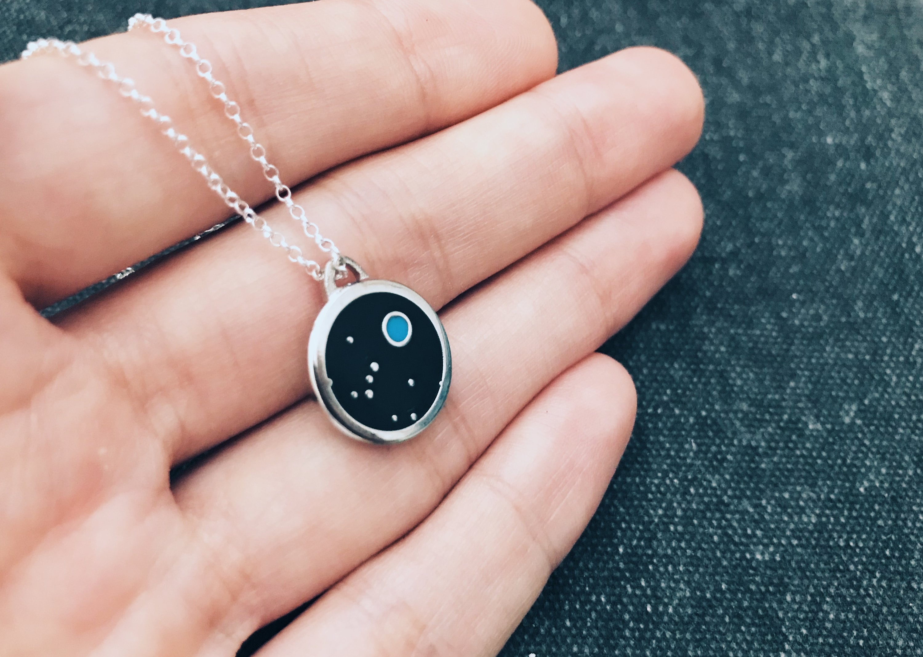 Pale Blue Dot Necklace - Astronomy / Space Pendant Necklace Gift - Celestial  / Earth Jewelry