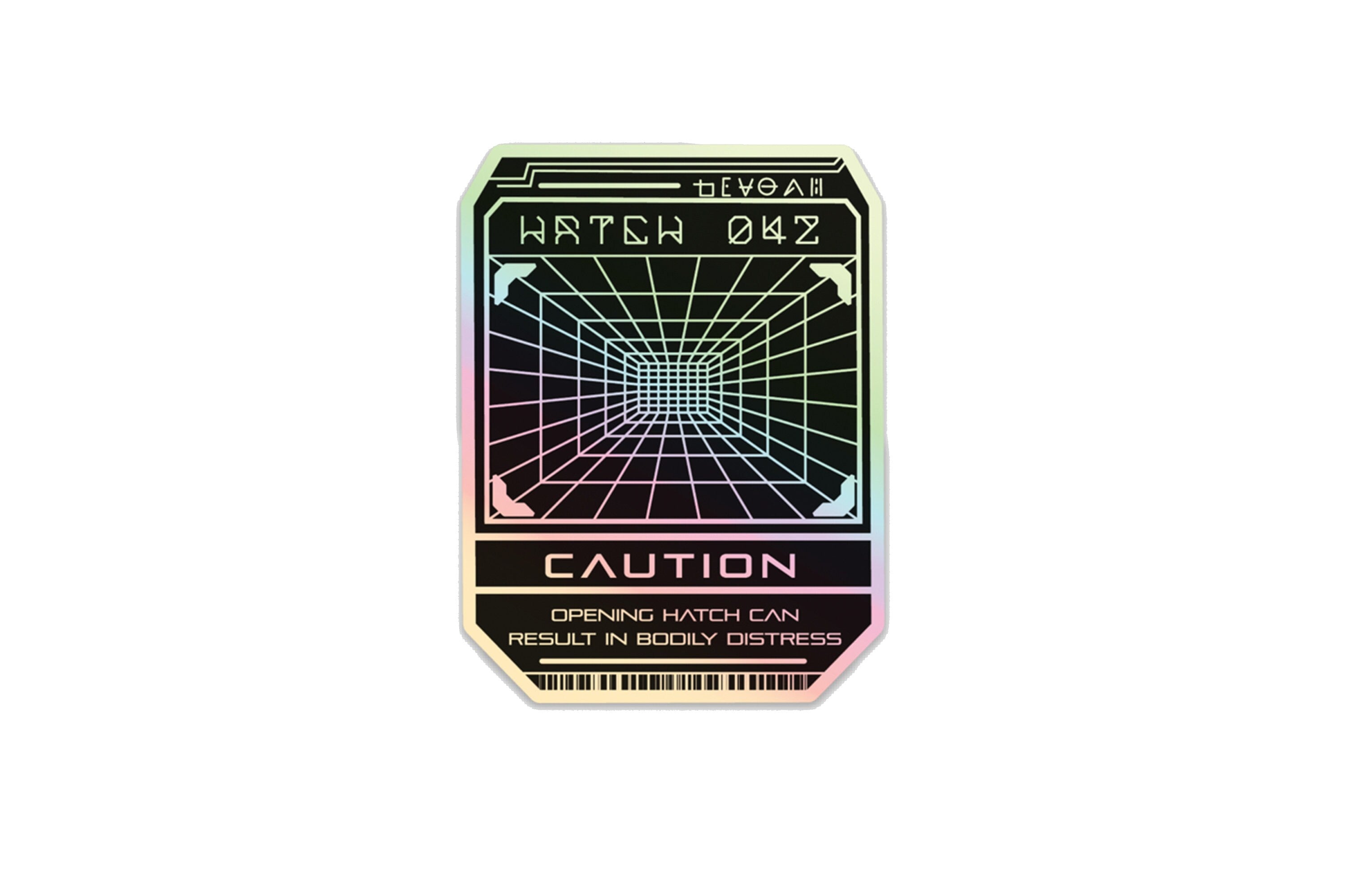 Hatch Containment Holographic Decal - Cyberpunk Futurist Vinyl Decal - Sci-fi Futuristic Gift