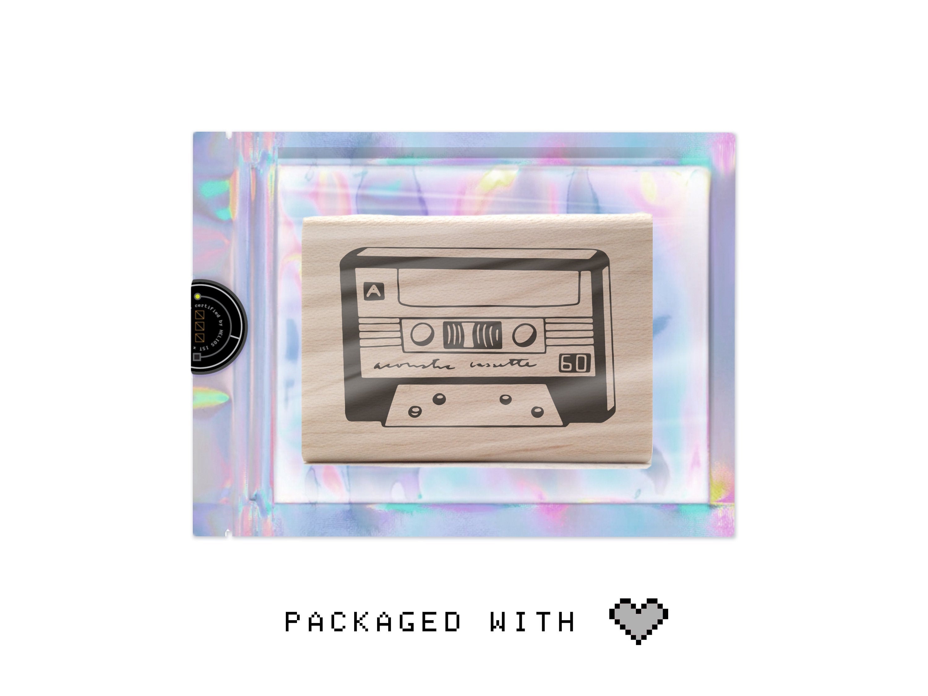 Cassette Tape Rubber Stamp - Retro Mixtape - 80s & 90s Stationery